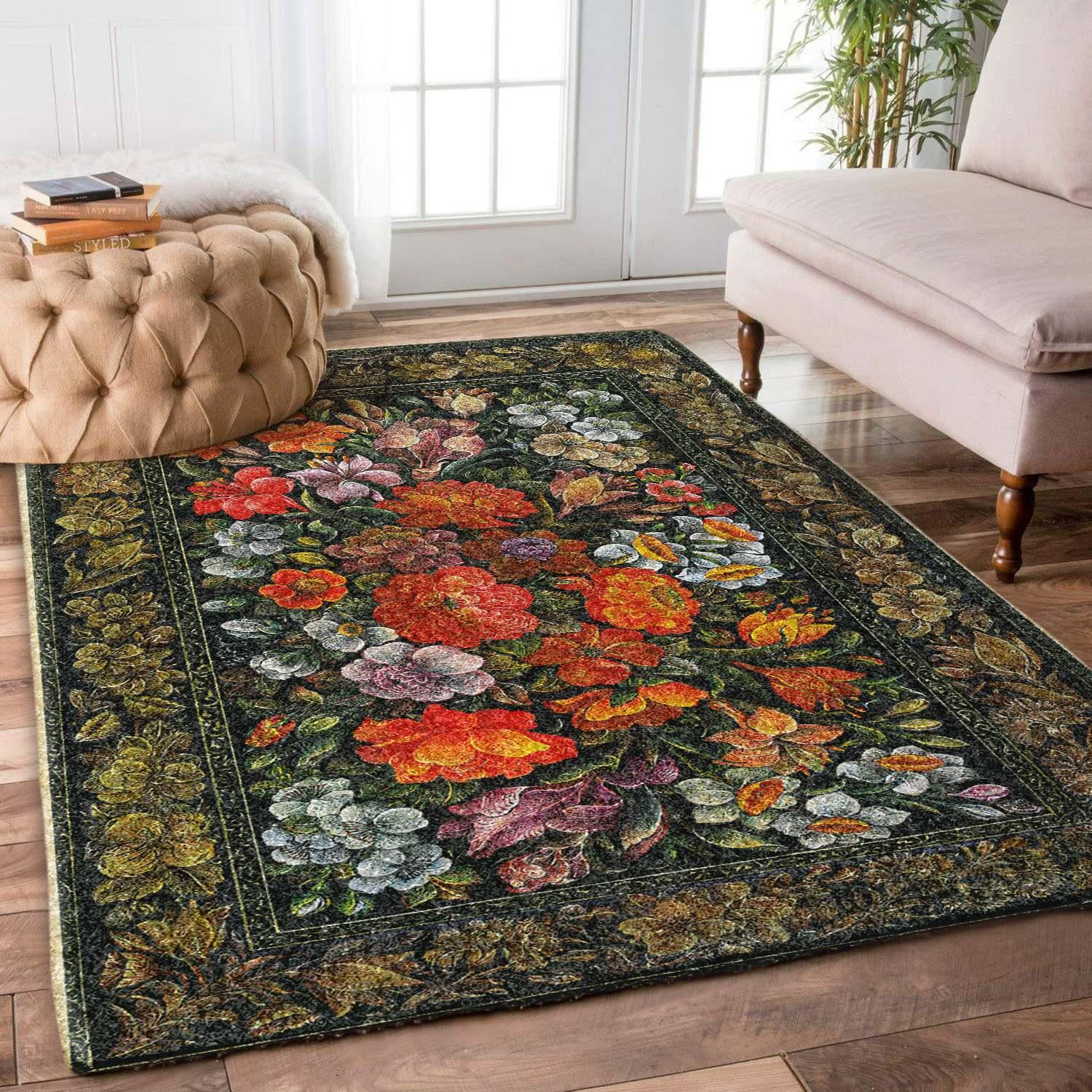 Flower Rug Chrismas Gift - Indoor Outdoor Rugs