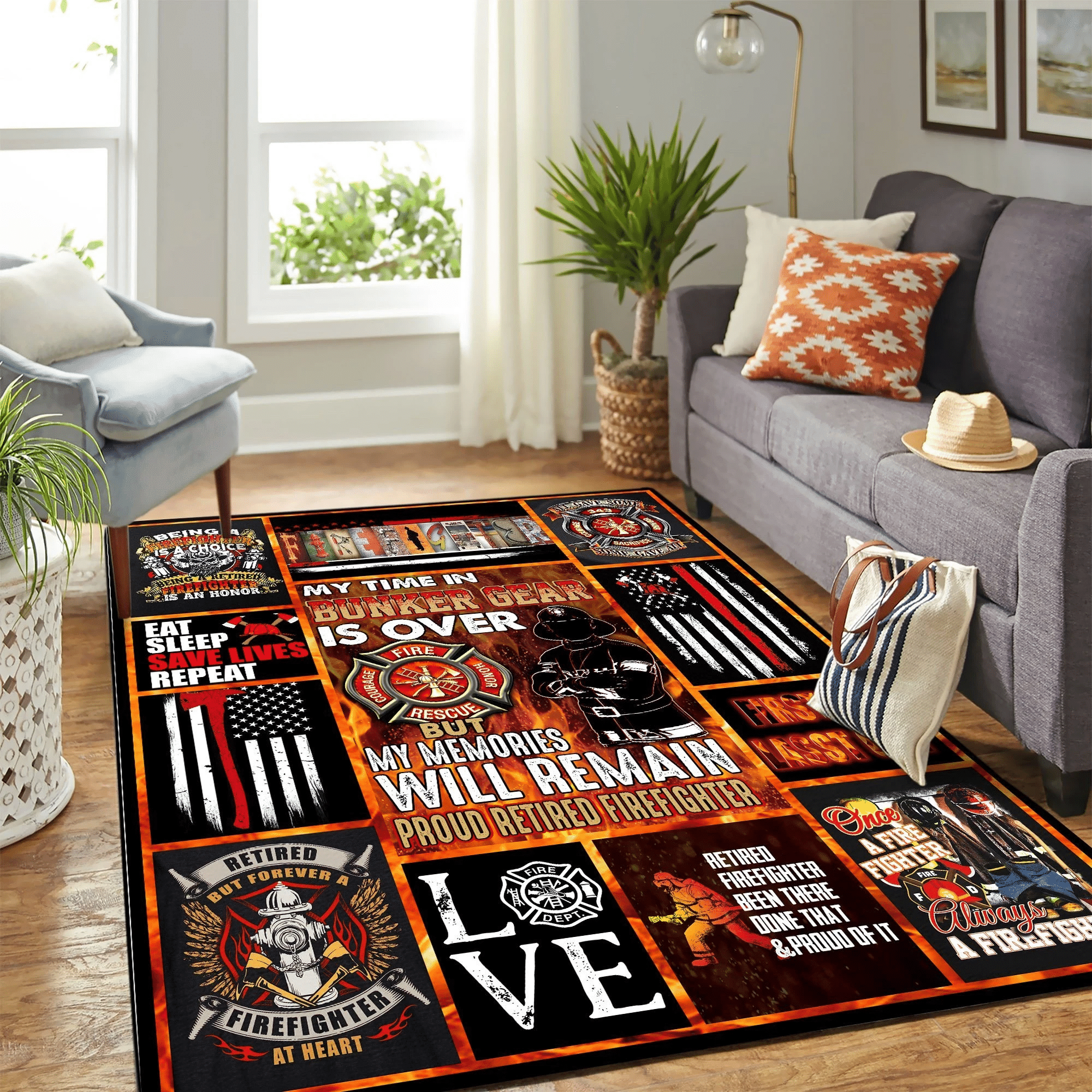 Firefighter Quilt Mk Carpet Area Rug Chrismas Gift - Indoor Outdoor Rugs