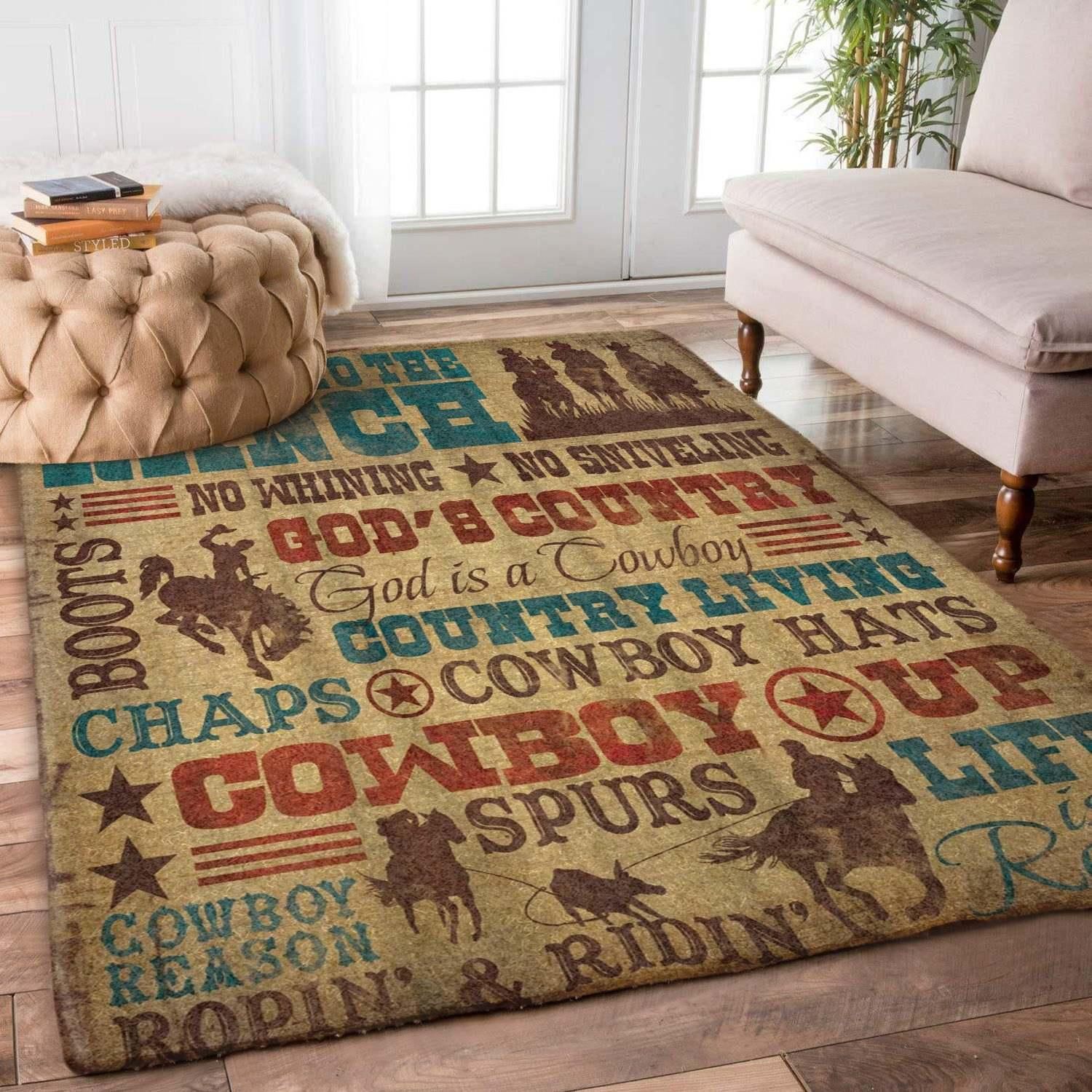 Cowboy Rug Chrismas Gift - Indoor Outdoor Rugs