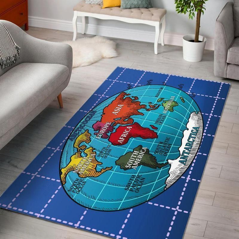 World Globe Area Rug Chrismas Gift - Indoor Outdoor Rugs