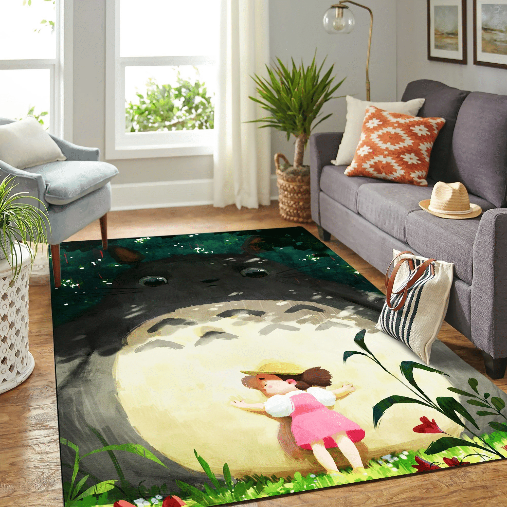 Totoro Hug Carpet Rug Chrismas Gift - Indoor Outdoor Rugs