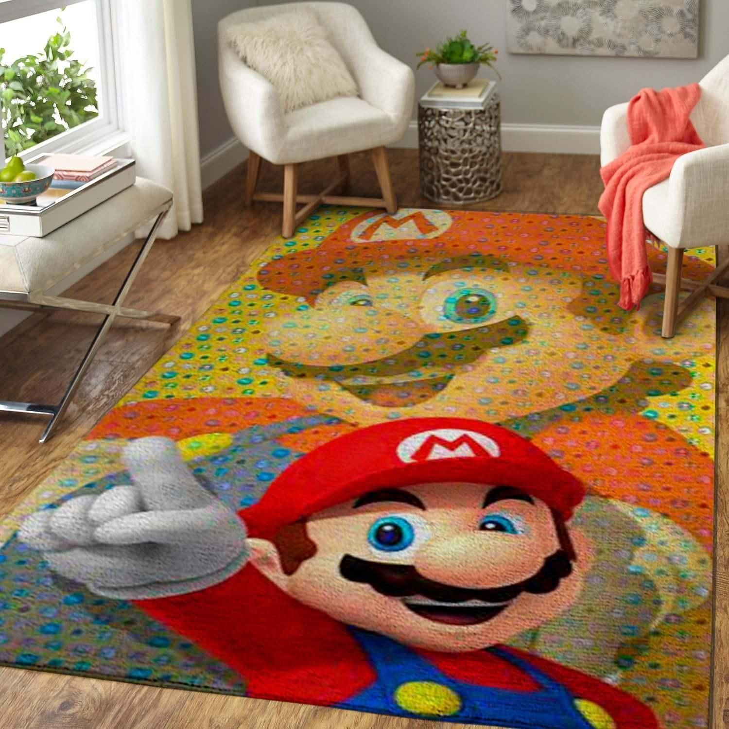 Videogame Fans Mario Video Game Area Rug Chrismas Gift - Indoor Outdoor Rugs