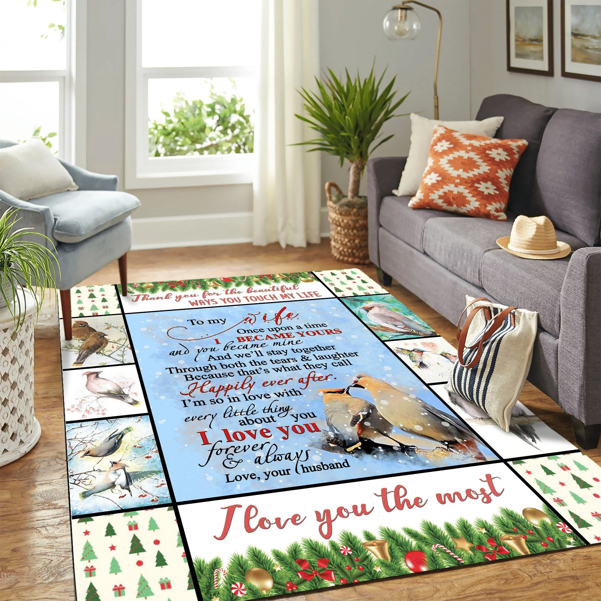 To My Wife Art Carpet Area Rug Chrismas Gift - Indoor Outdoor Rugs