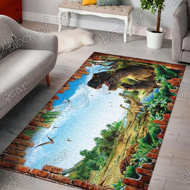 Dinosaur Living Room Rug Chrismas Gift - Indoor Outdoor Rugs