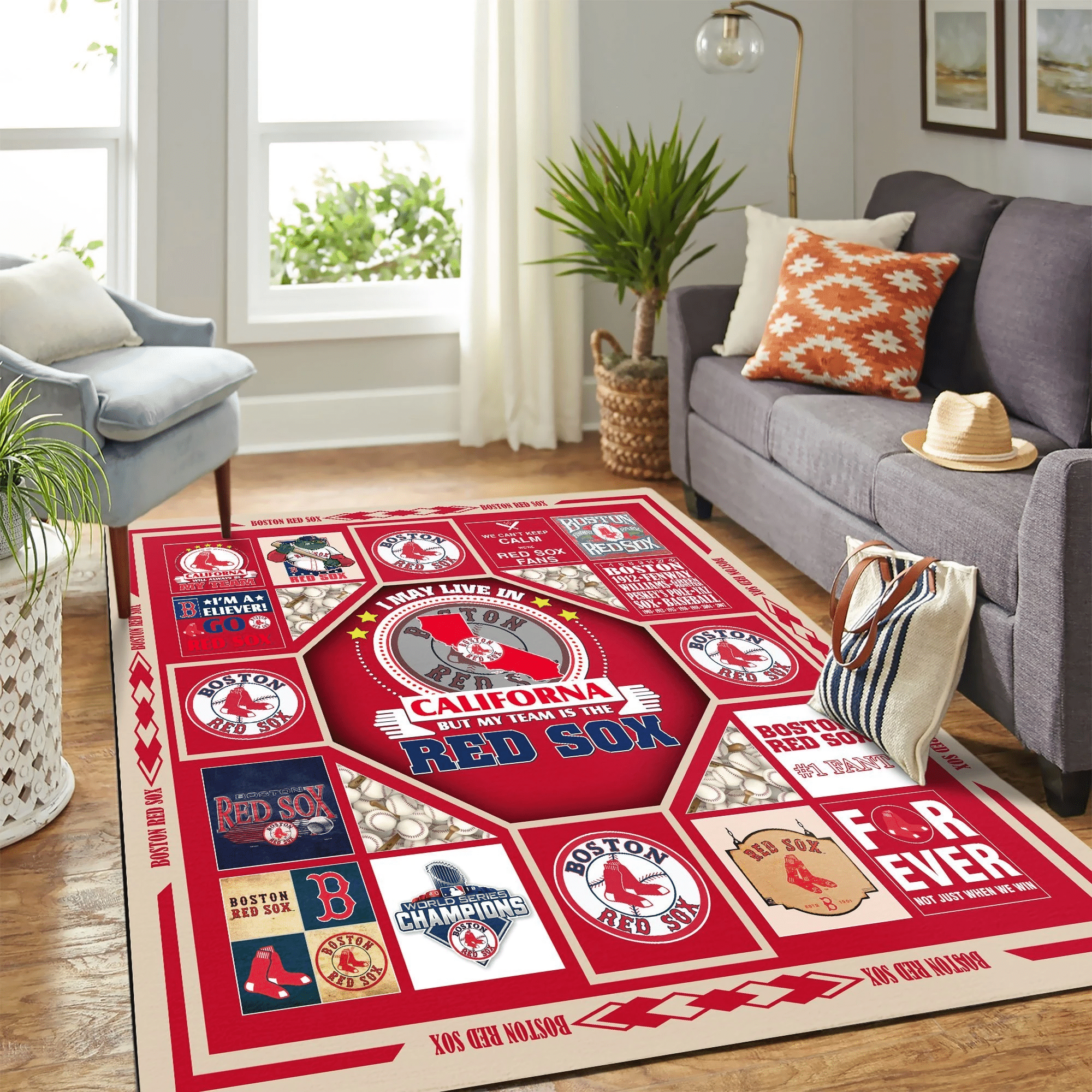 Quilt Red Sox Mk Carpet Area Rug Chrismas Gift - Indoor Outdoor Rugs