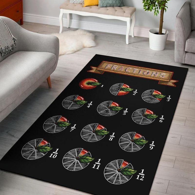 Apple Fractions Area Rug Chrismas Gift - Indoor Outdoor Rugs