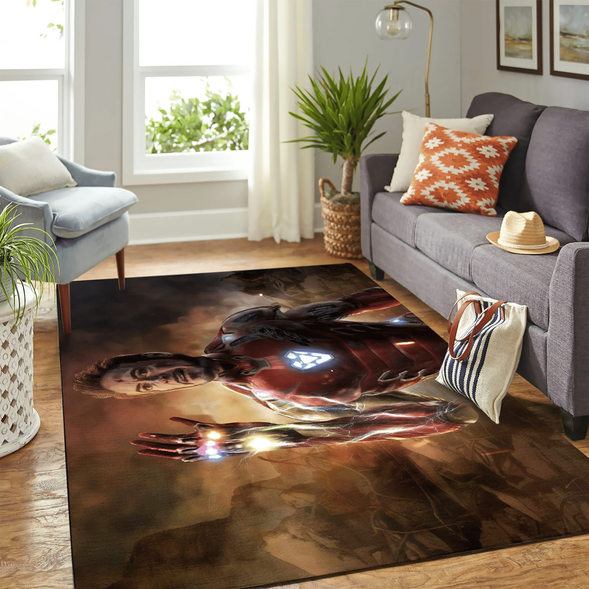 Avengers Endgame Iron Man Tony Stark Gemas Del Infinito Carpet Floor Area Rug Chrismas Gift - Indoor Outdoor Rugs