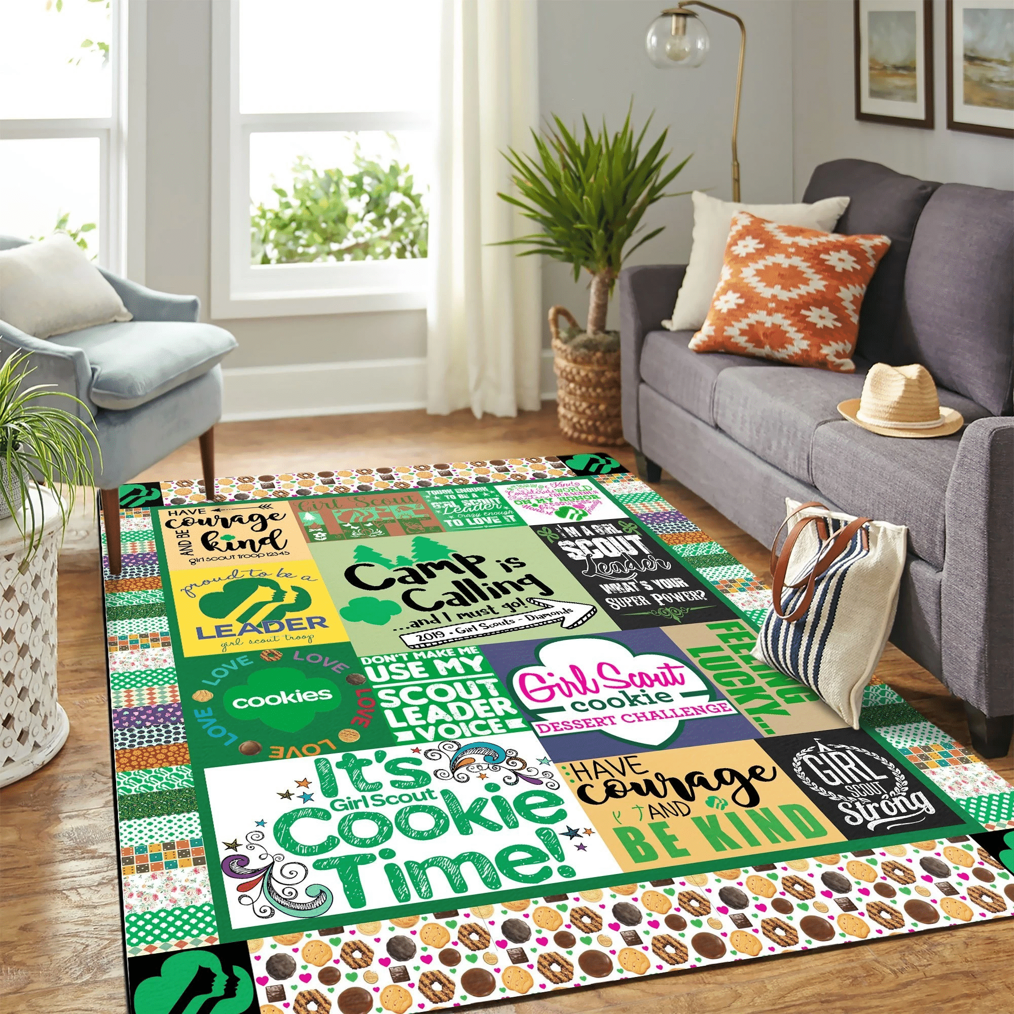 Girl Scout Cookies Quilt Mk Carpet Area Rug Chrismas Gift - Indoor Outdoor Rugs