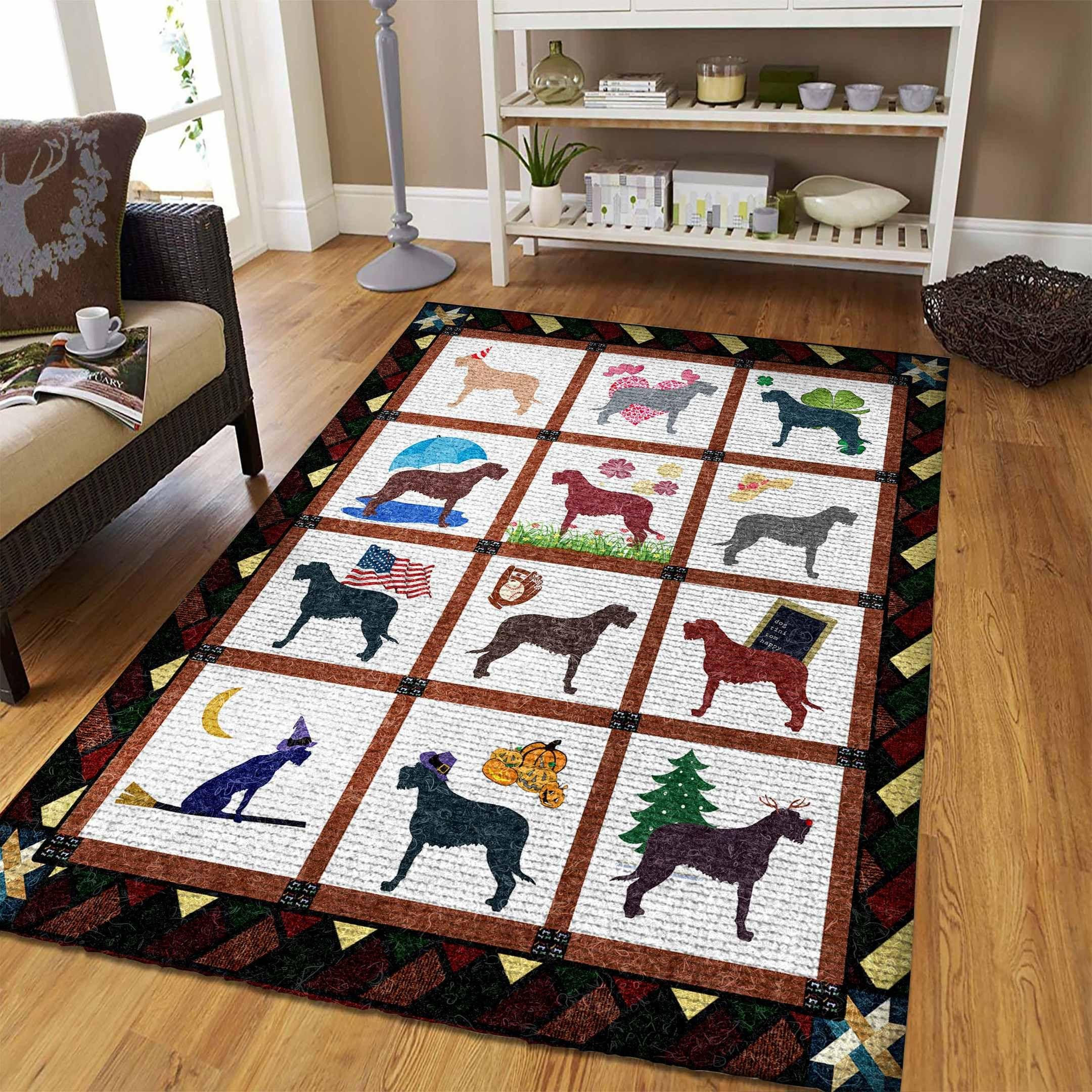 Irish Wolfhound Rug Chrismas Gift - Indoor Outdoor Rugs