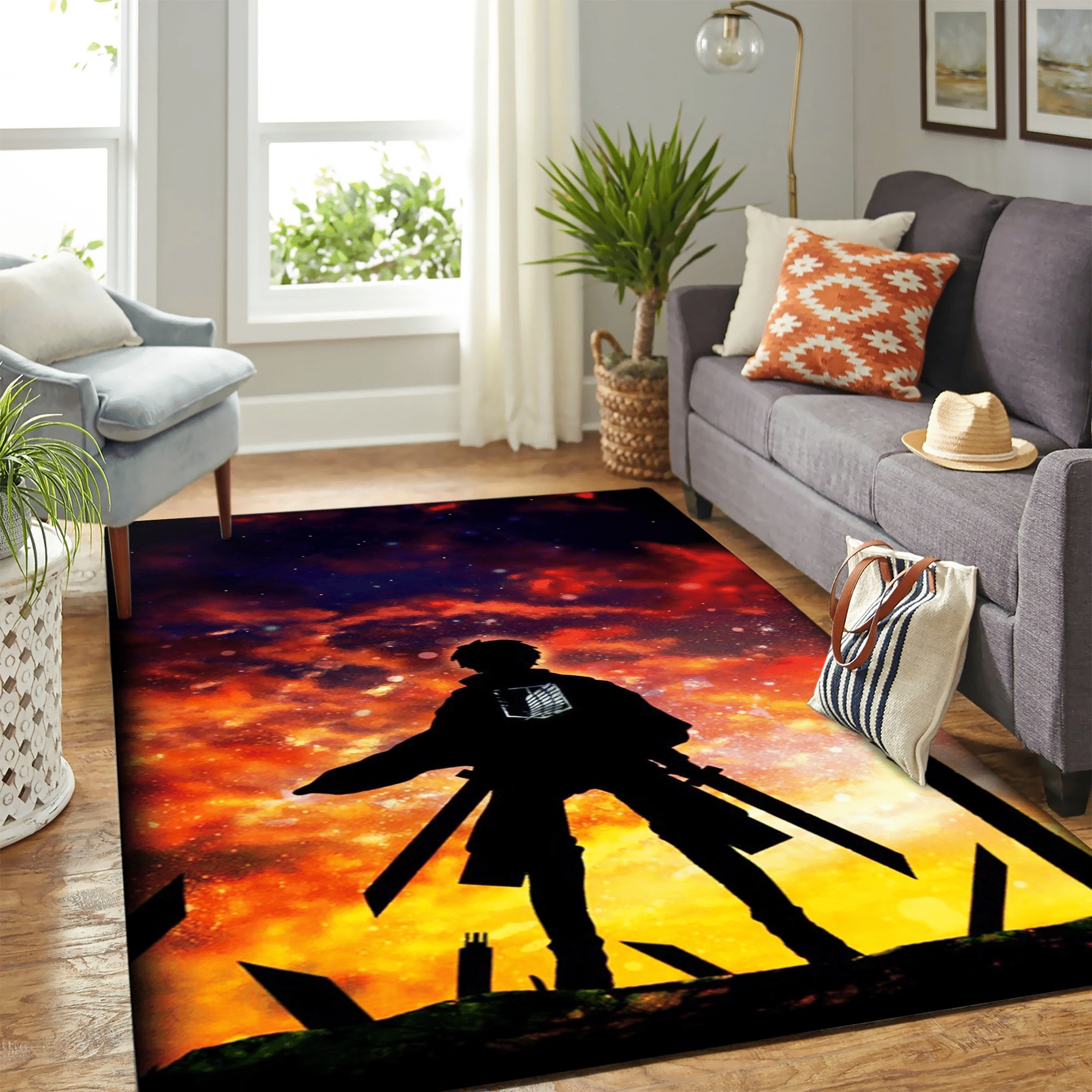 Eren Yeager Attack On Titan Carpet Floor Area Rug Chrismas Gift - Indoor Outdoor Rugs