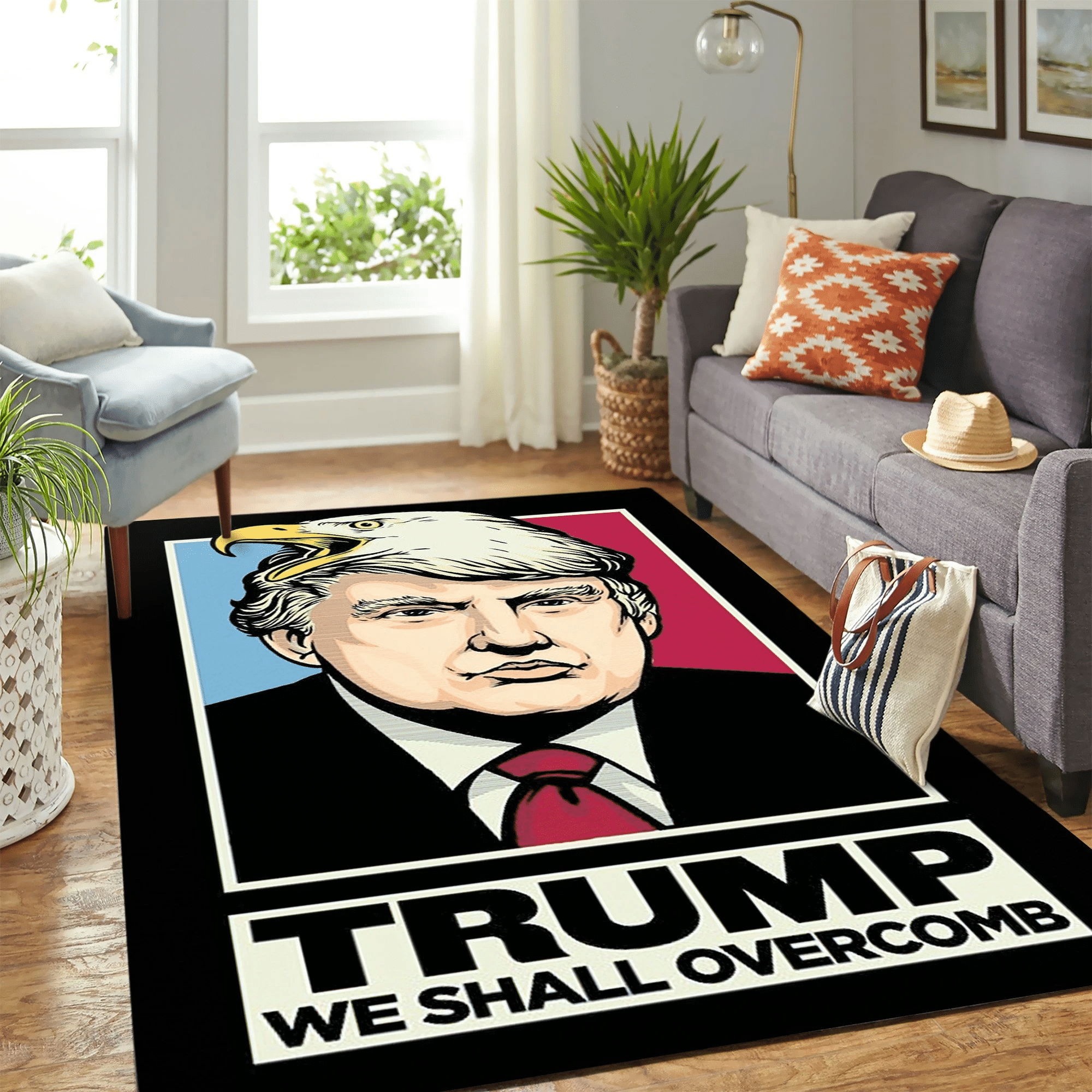 Donald Trump Campaign We Shall Overcomb Carpet Floor Area Rug Chrismas Gift - Indoor Outdoor Rugs