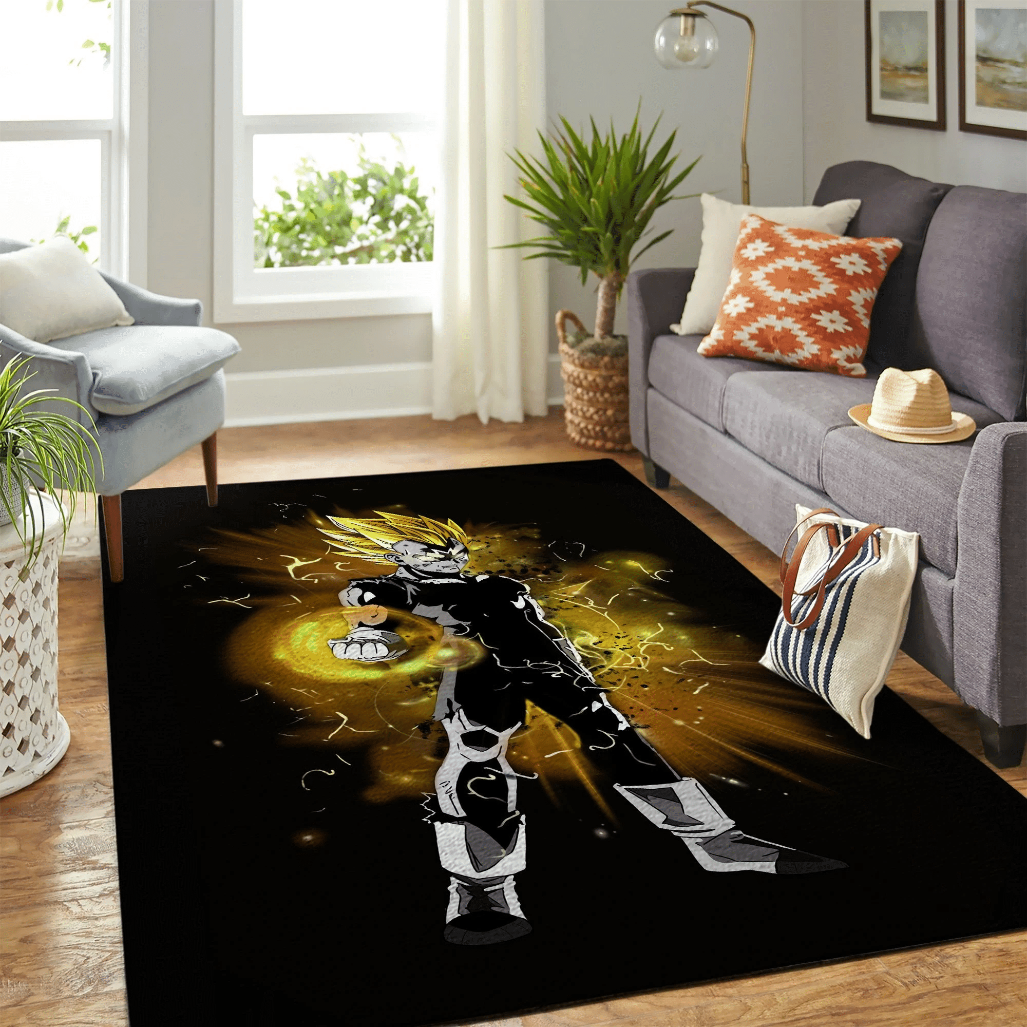 Saiyan Yellow Dragon Ball Carpet Rug Chrismas Gift - Indoor Outdoor Rugs