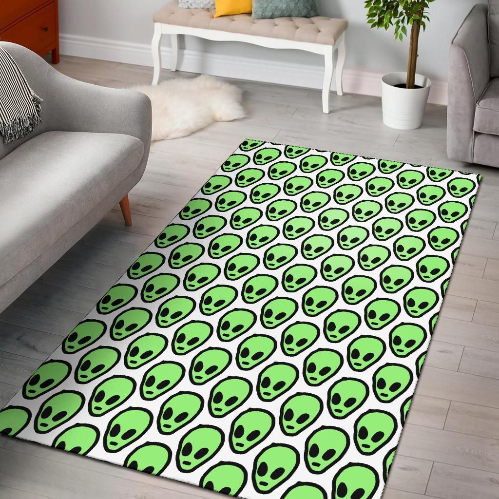 Alien Face Pattern Area Rug Chrismas Gift - Indoor Outdoor Rugs