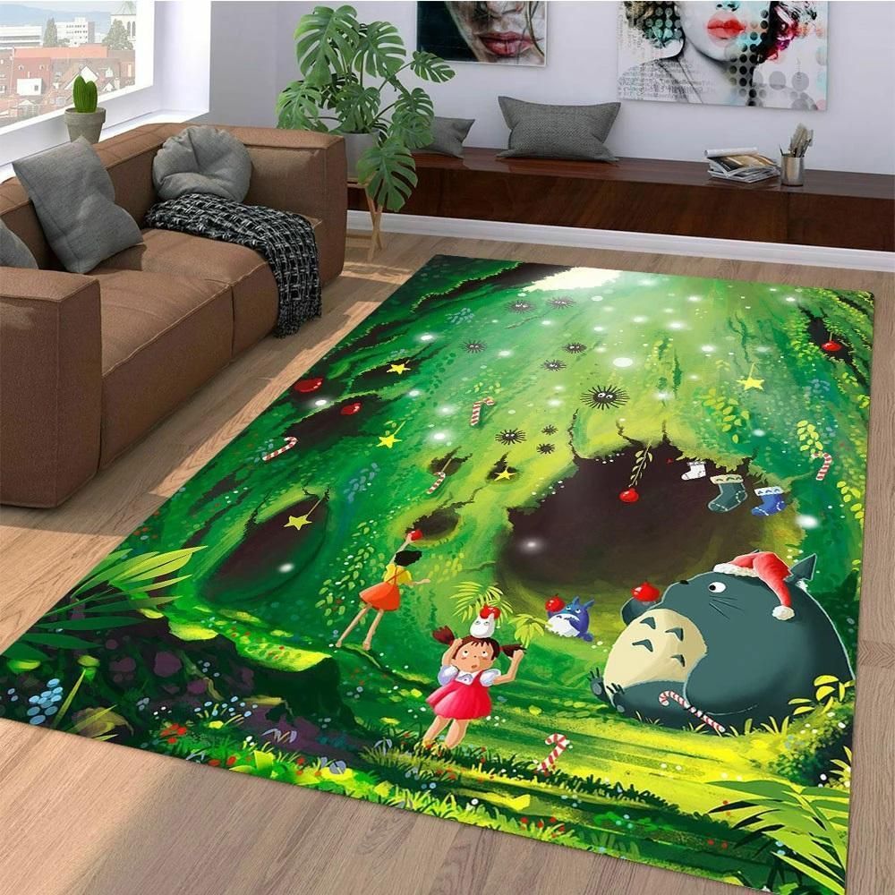 Christmas Totoro Area Rug Chrismas Gift - Indoor Outdoor Rugs