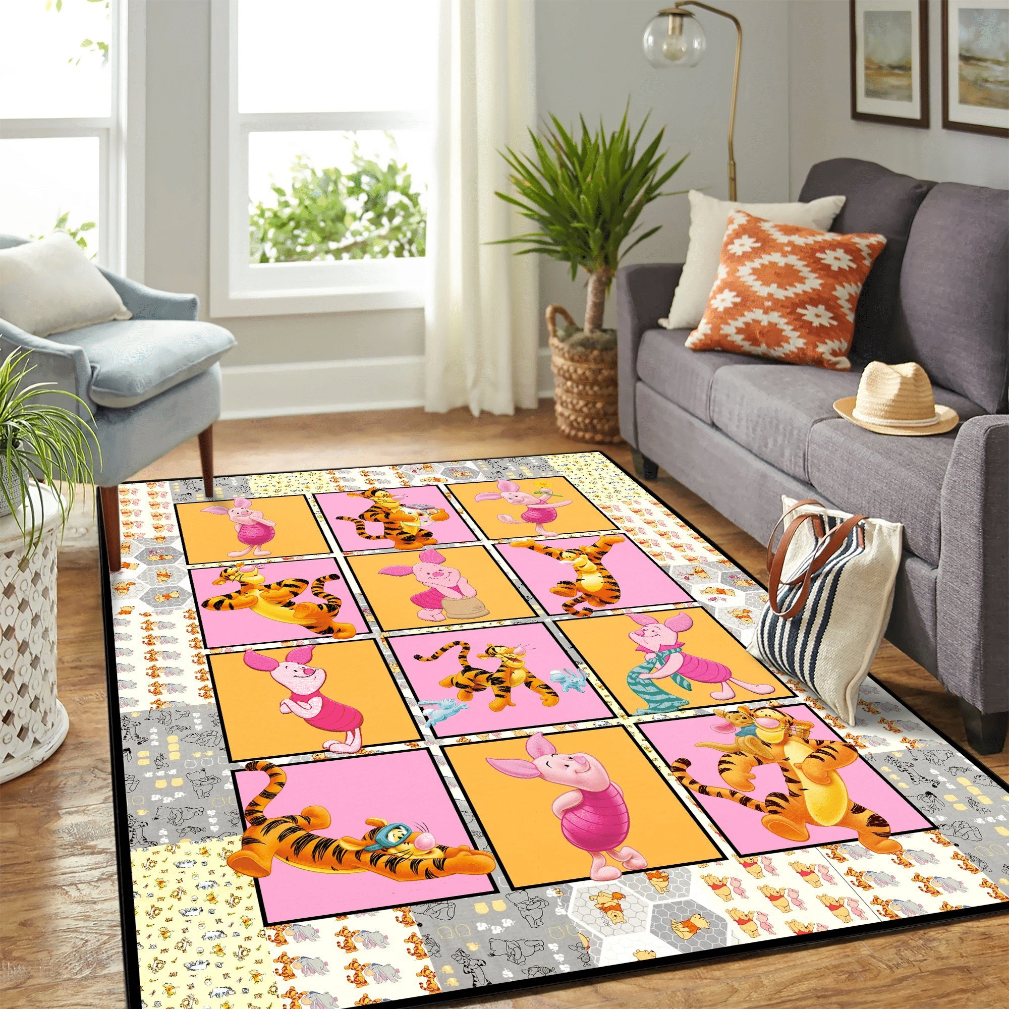 Winnie The Pooh Tigger And Piglet Carpet Floor Area Rug Chrismas Gift - Indoor Outdoor Rugs