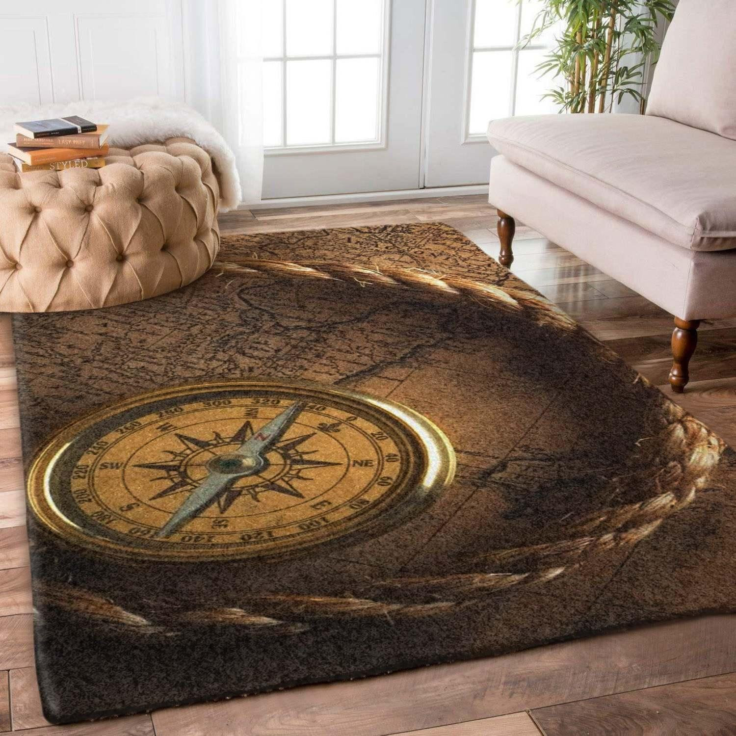 Compass Rug Chrismas Gift - Indoor Outdoor Rugs