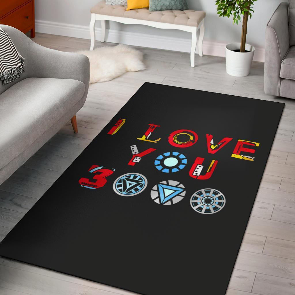 I Love You Black Area Rug Chrismas Gift - Indoor Outdoor Rugs