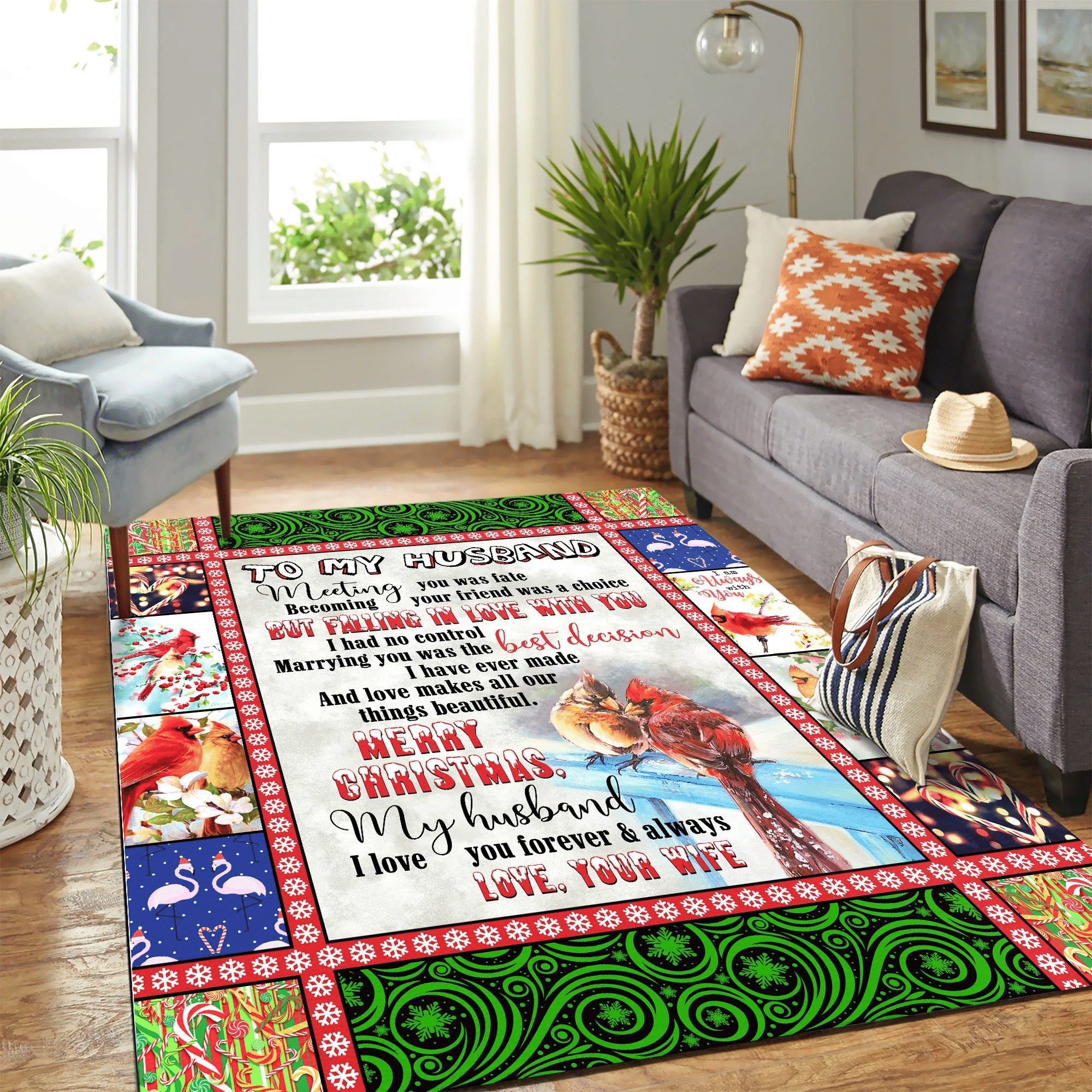 To My Husband Christmas Mk Carpet Area Rug Chrismas Gift - Indoor Outdoor Rugs