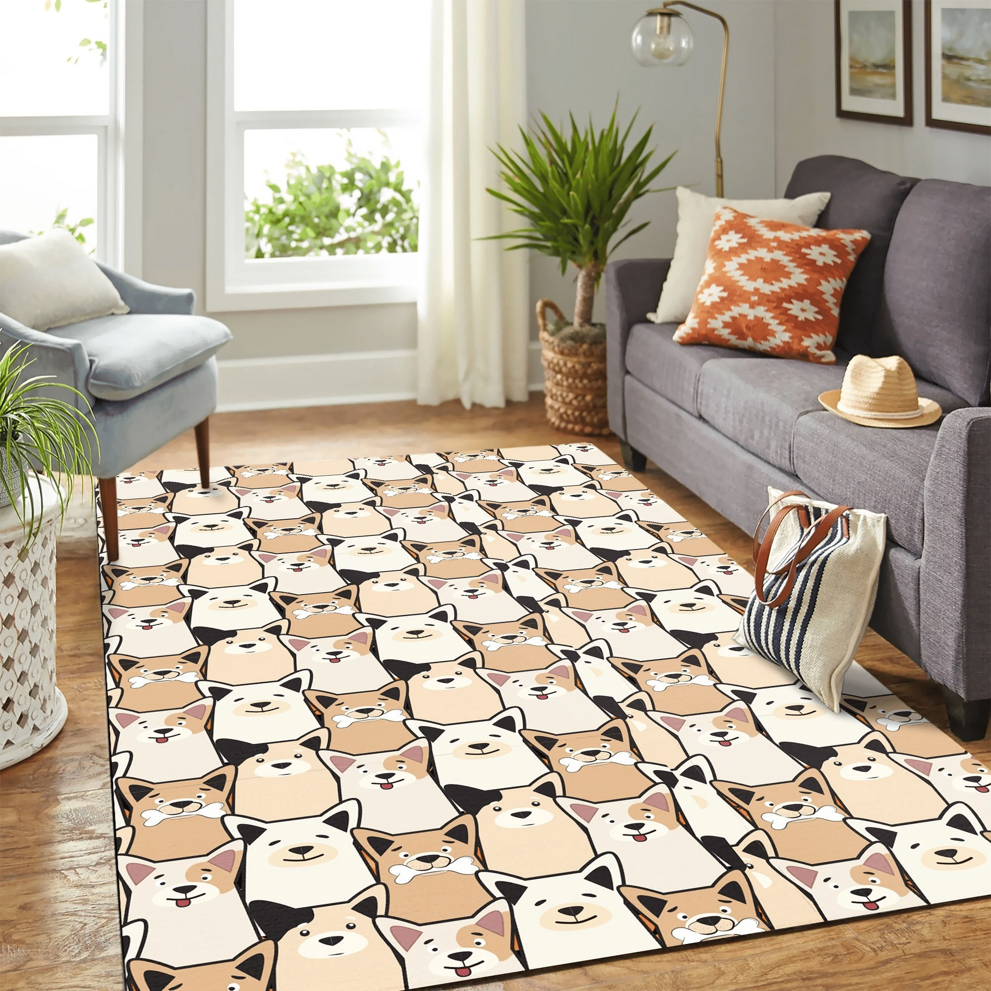 Dog Head Funny Carpet Rug Chrismas Gift - Indoor Outdoor Rugs