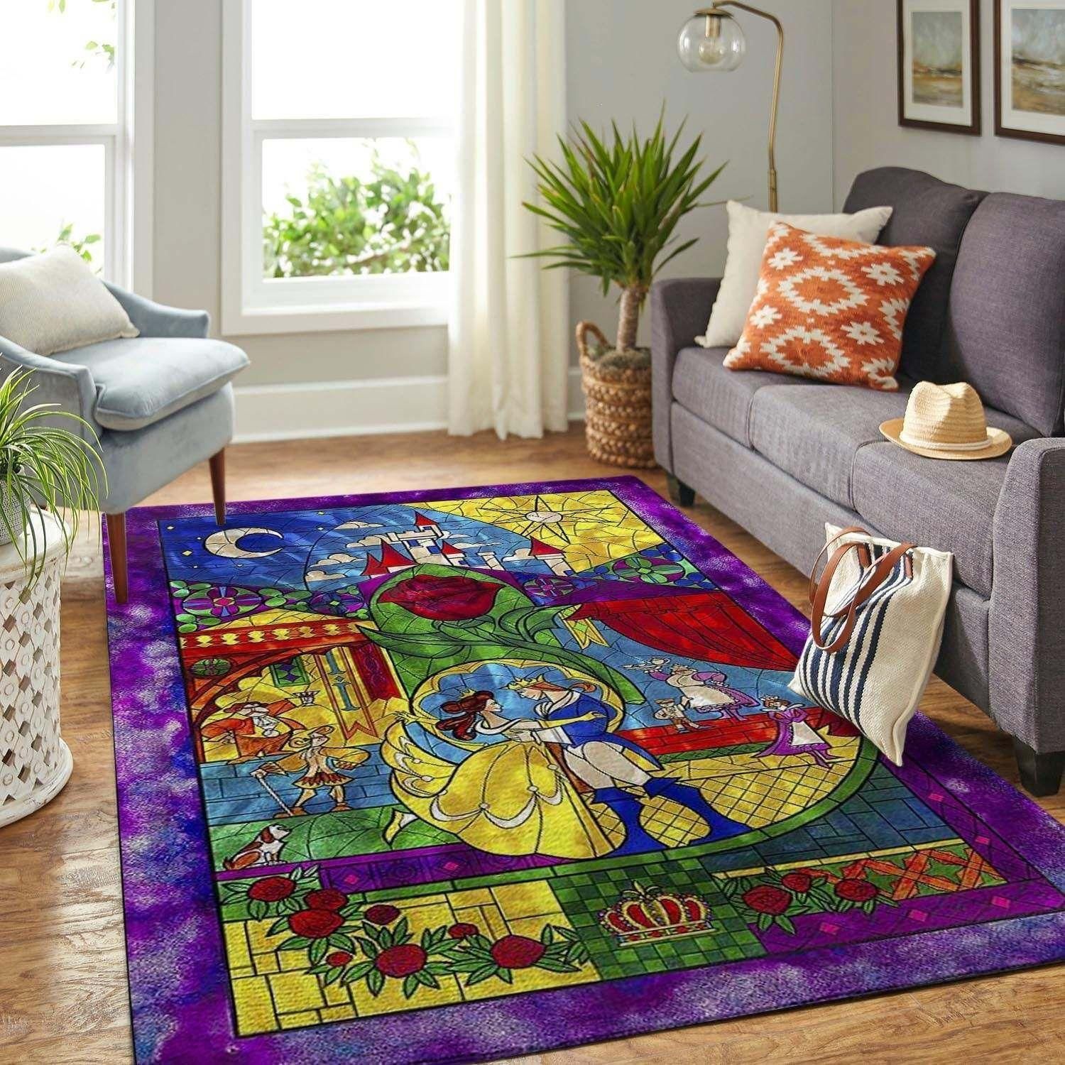 Beauty And The Beast Area Rug Chrismas Gift - Indoor Outdoor Rugs