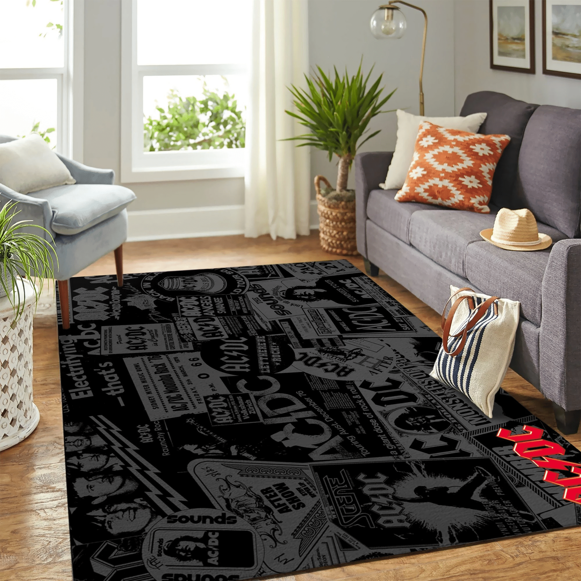 Acdc Carpet Floor Area Rug Chrismas Gift - Indoor Outdoor Rugs