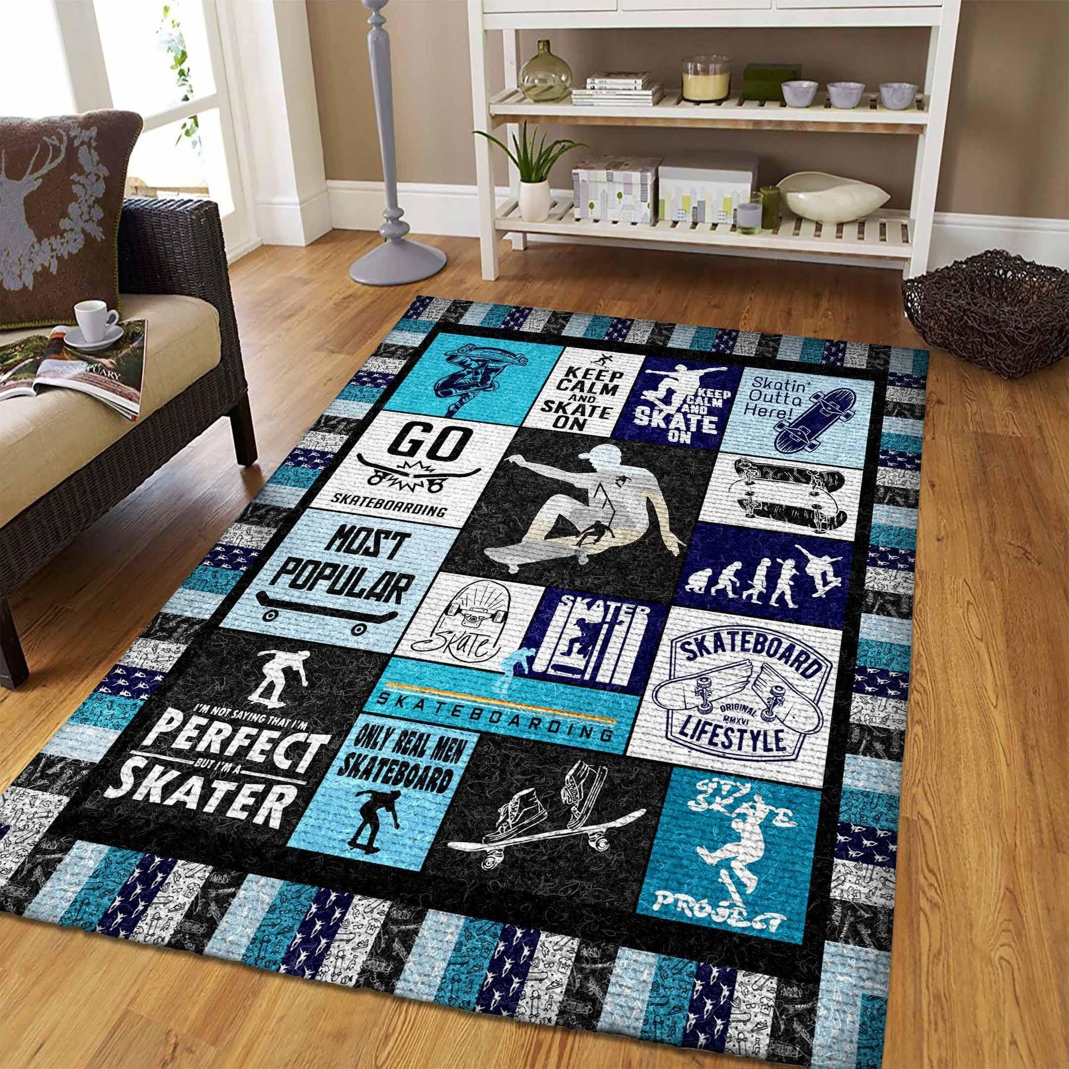 Skateboarding Rug Chrismas Gift - Indoor Outdoor Rugs