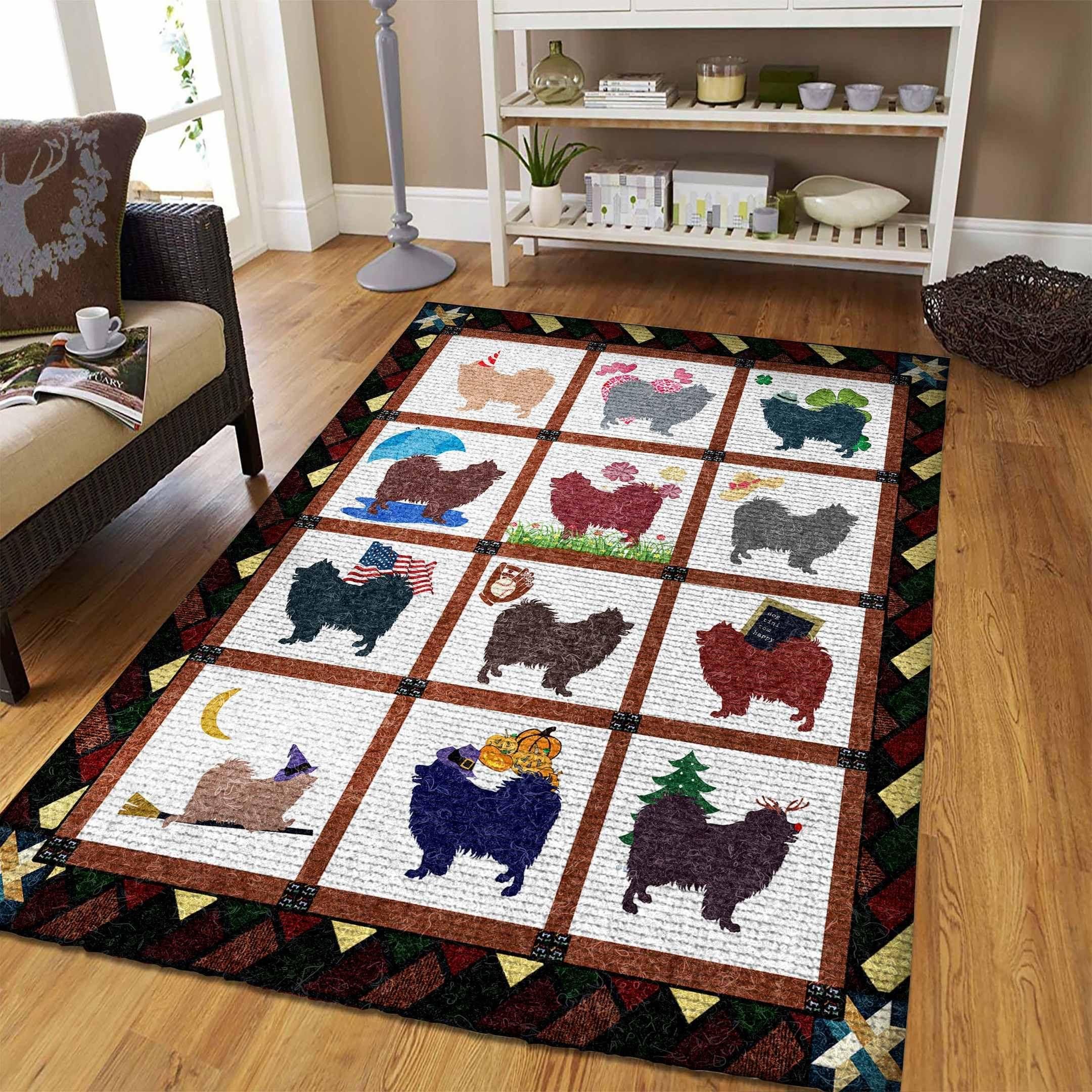 American Eskimo Rug Chrismas Gift - Indoor Outdoor Rugs