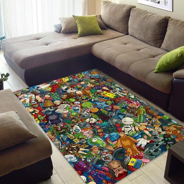 Robots Aliens Toybox Area Rug Chrismas Gift - Indoor Outdoor Rugs