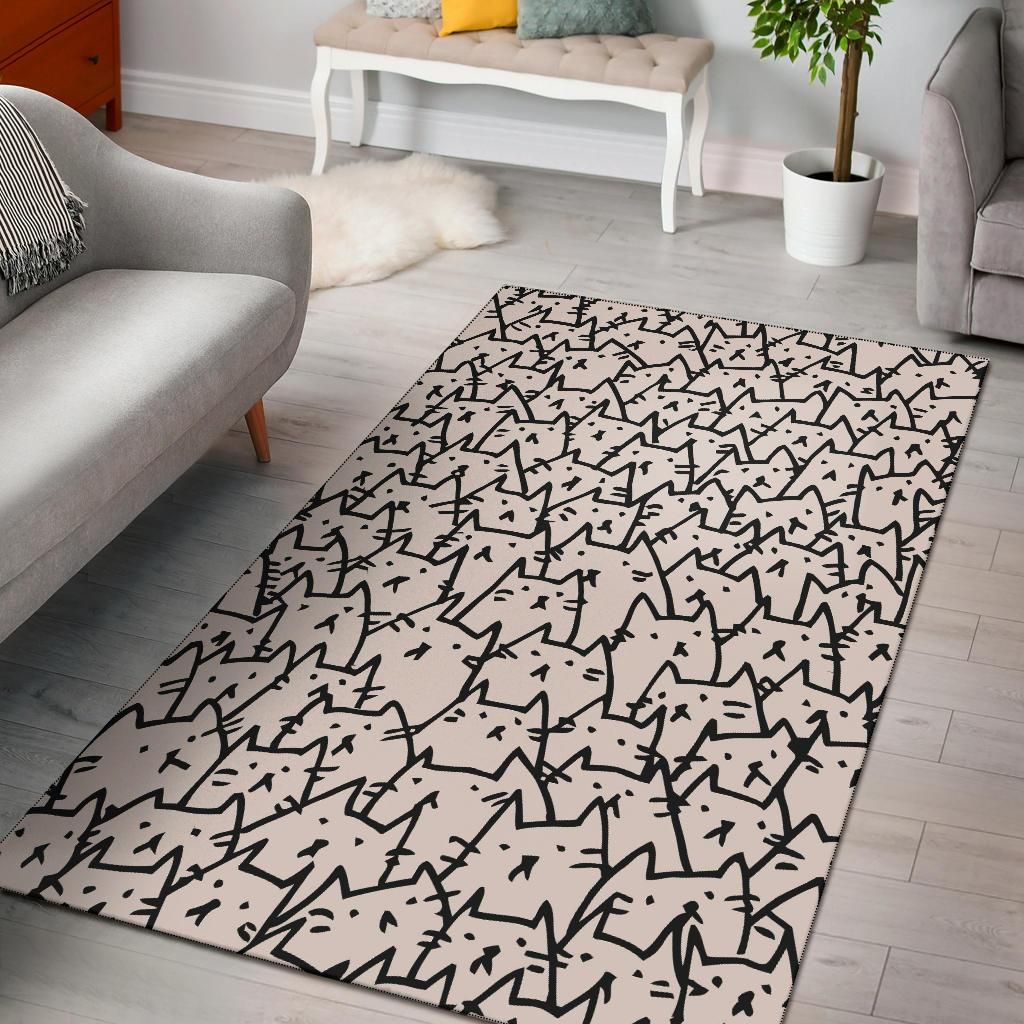 Brown Pusheen Cat Area Rug Chrismas Gift - Indoor Outdoor Rugs