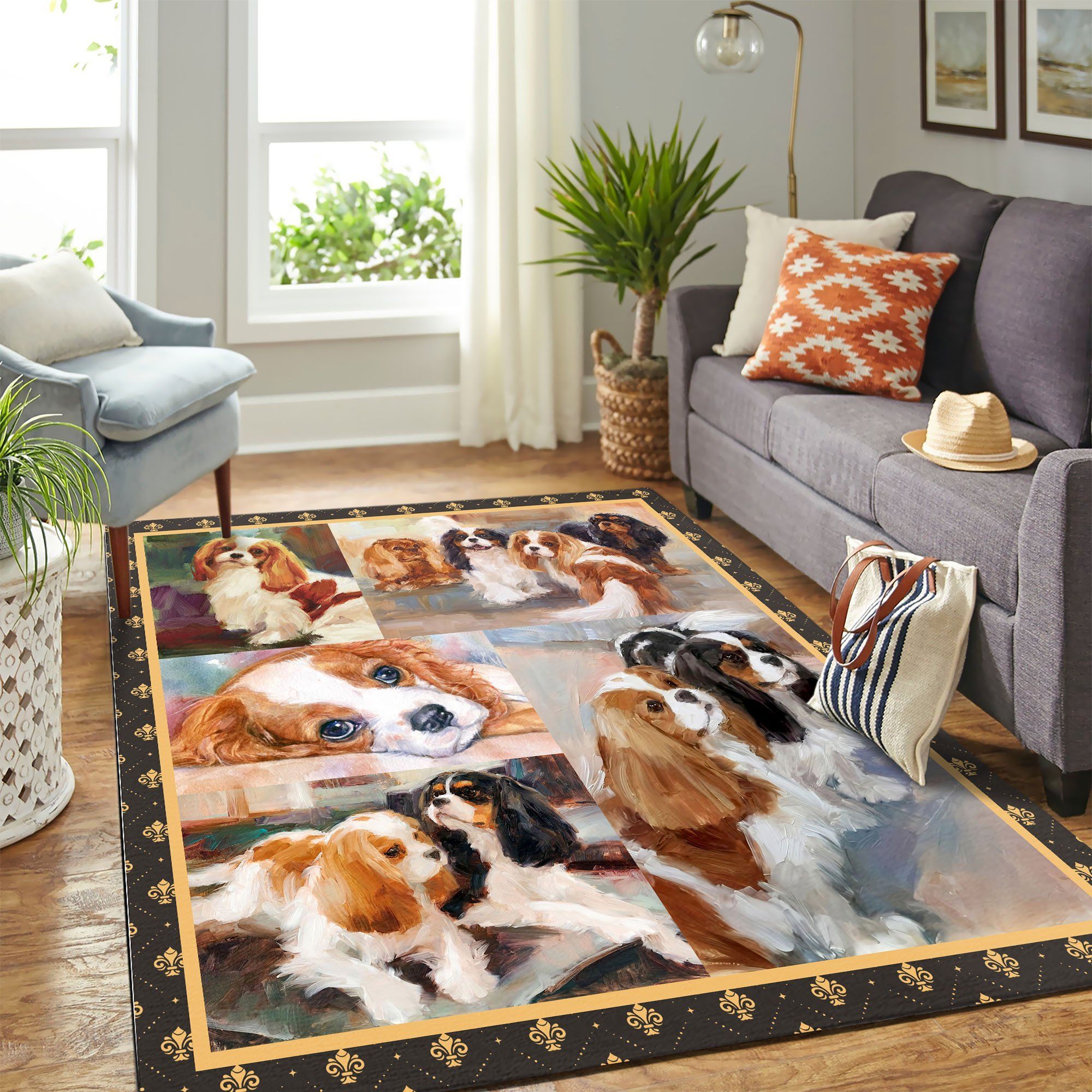 Limited Edition Quilt Blanket Cavalier King Charles Spaniel Dog Mk Carpet Area Rug Bbda Chrismas Gift - Indoor Outdoor Rugs