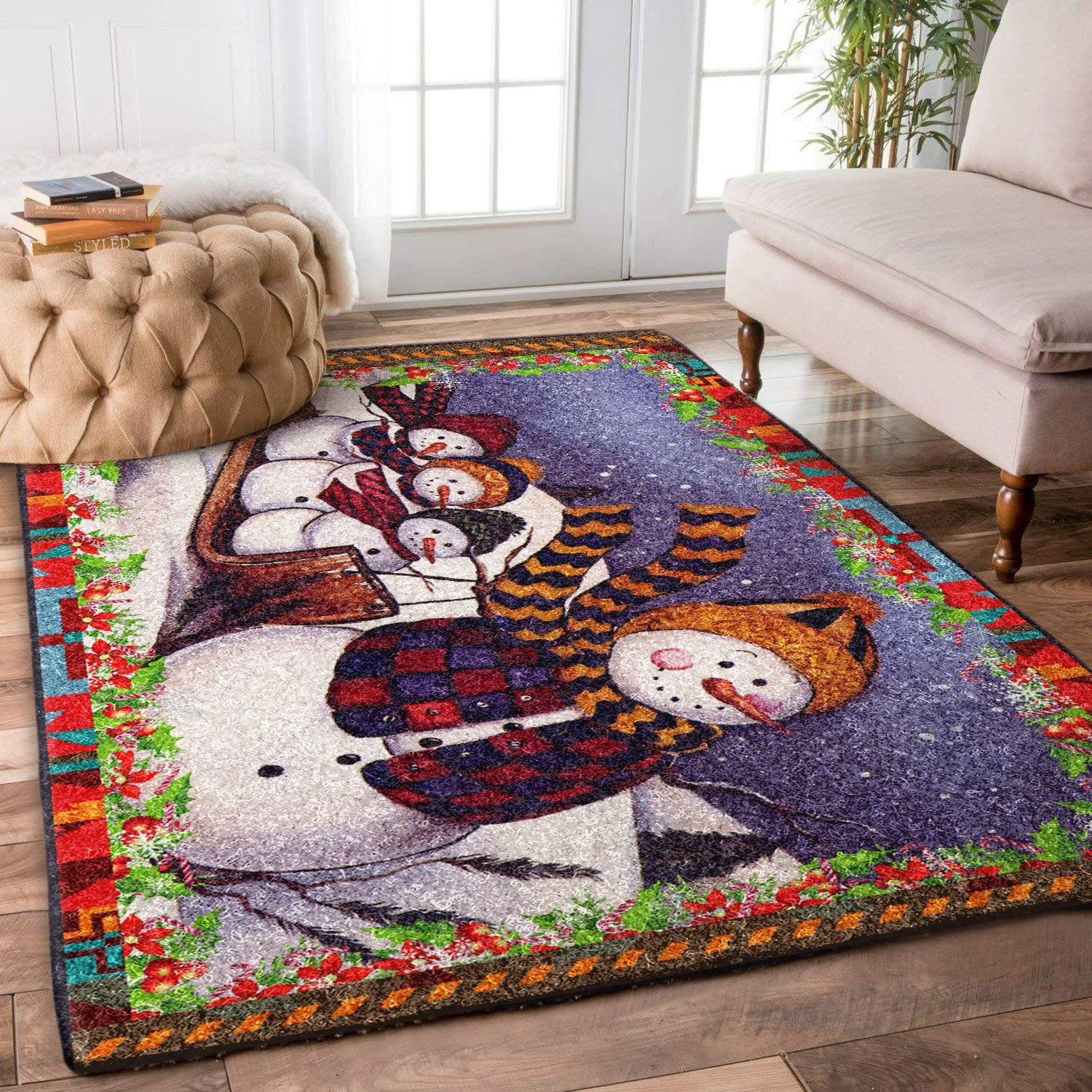 Snowman Rug Chrismas Gift - Indoor Outdoor Rugs