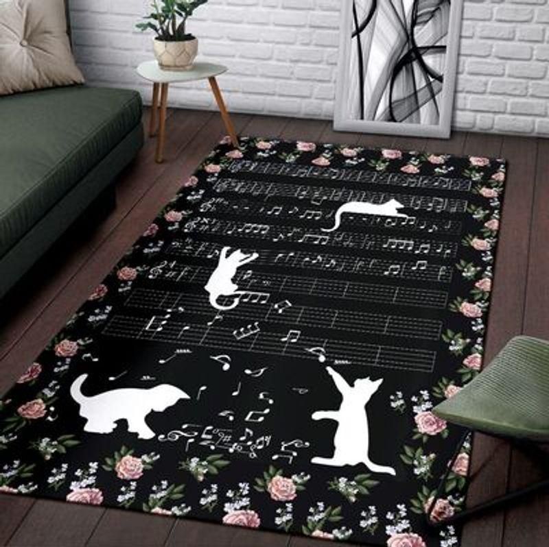 Cat Music Rectangle Rug Chrismas Gift - Indoor Outdoor Rugs