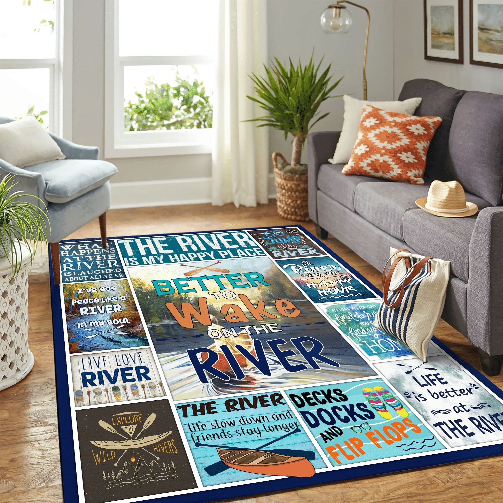 The River Mk Carpet Area Rug Chrismas Gift - Indoor Outdoor Rugs