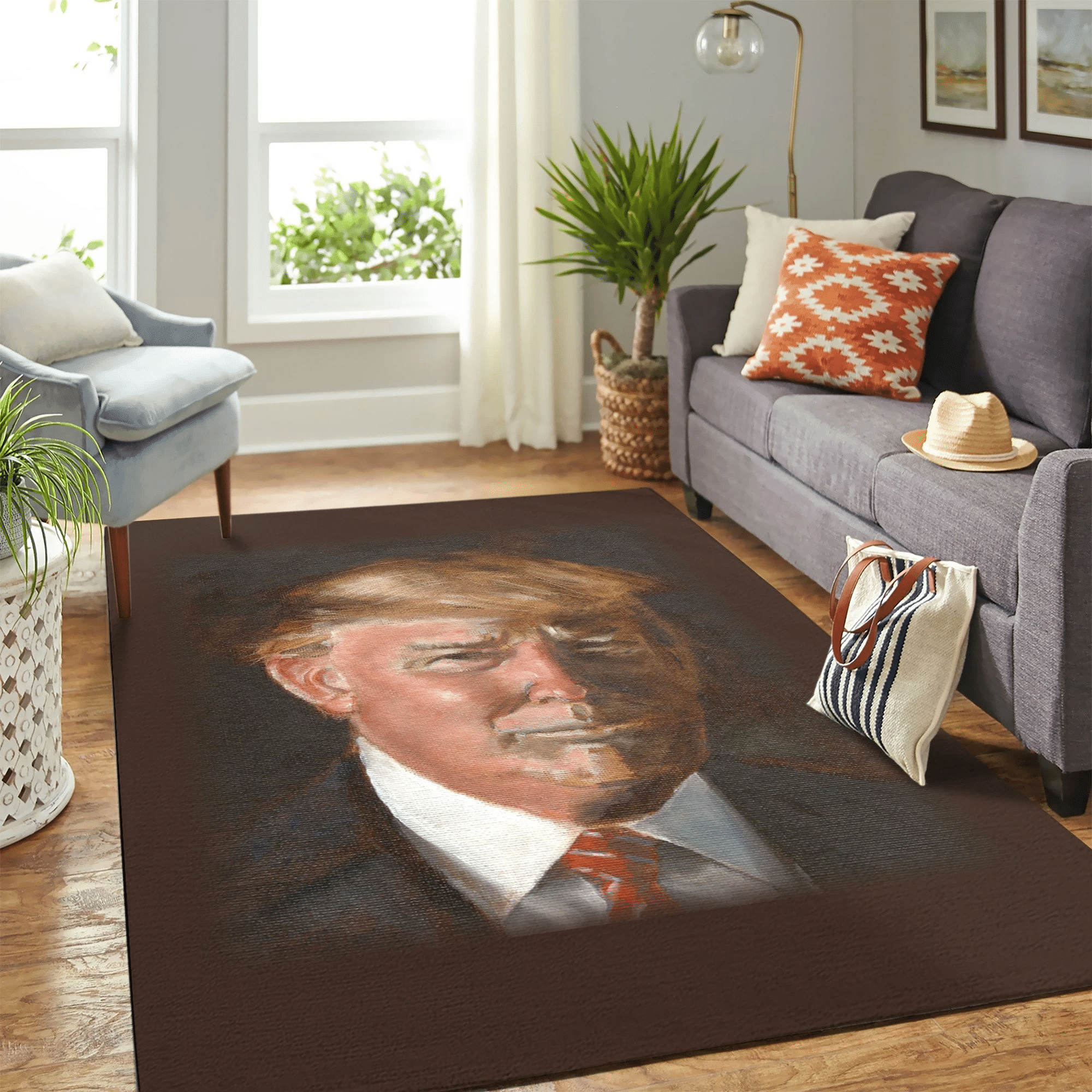 Donal Trump Carpet Floor Area Rug Chrismas Gift - Indoor Outdoor Rugs