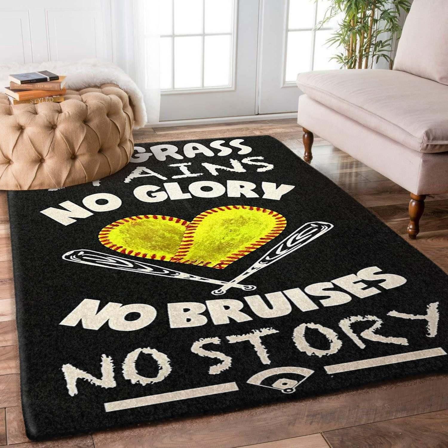 Softball Rug Chrismas Gift - Indoor Outdoor Rugs