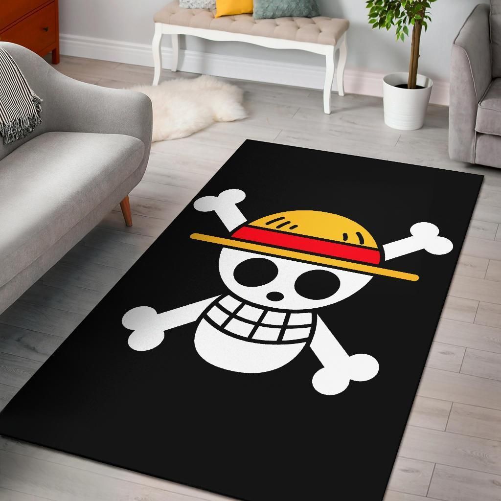 One Piece Straw Hat Pirates Flag Area Rug Chrismas Gift - Indoor Outdoor Rugs