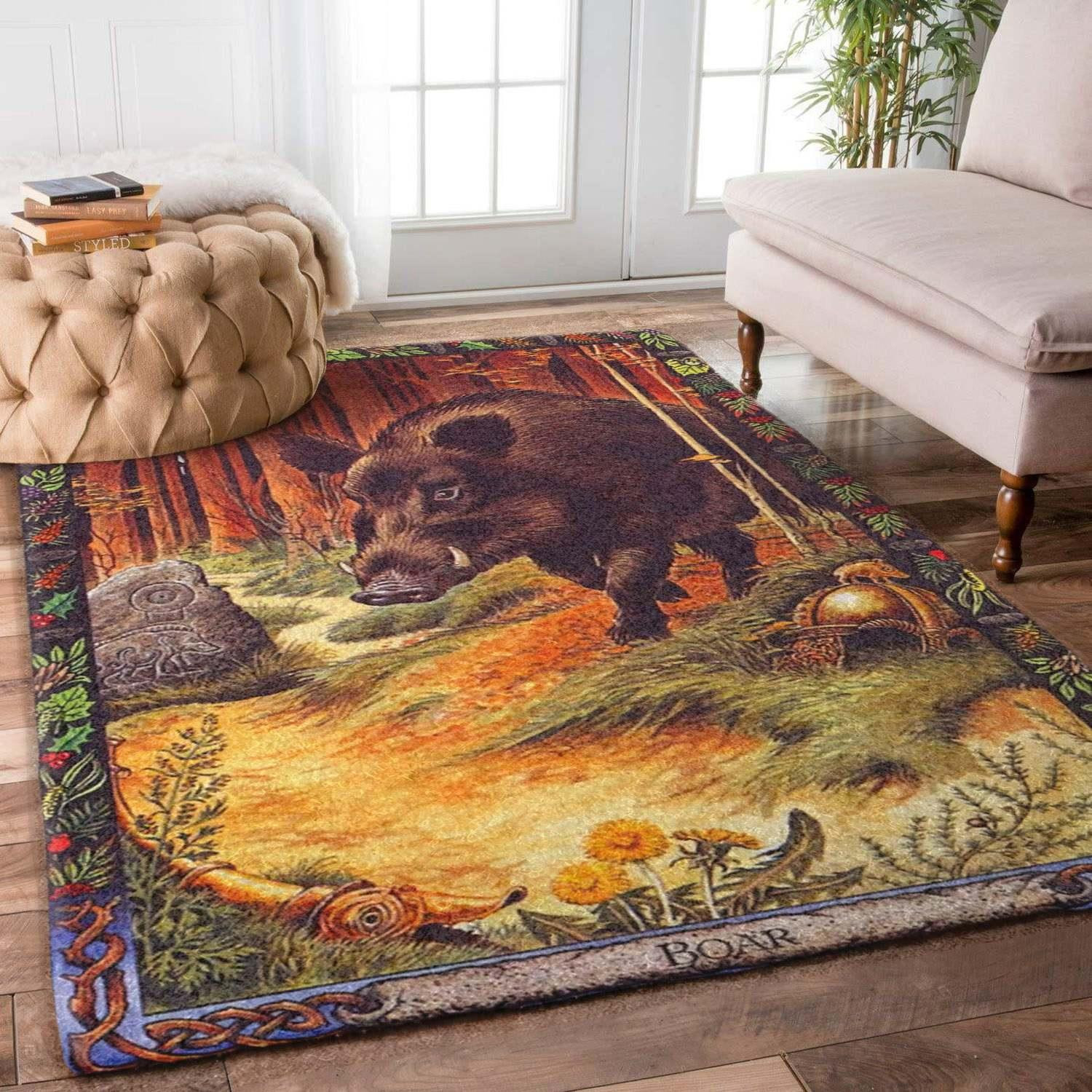 Boar Rug Chrismas Gift - Indoor Outdoor Rugs