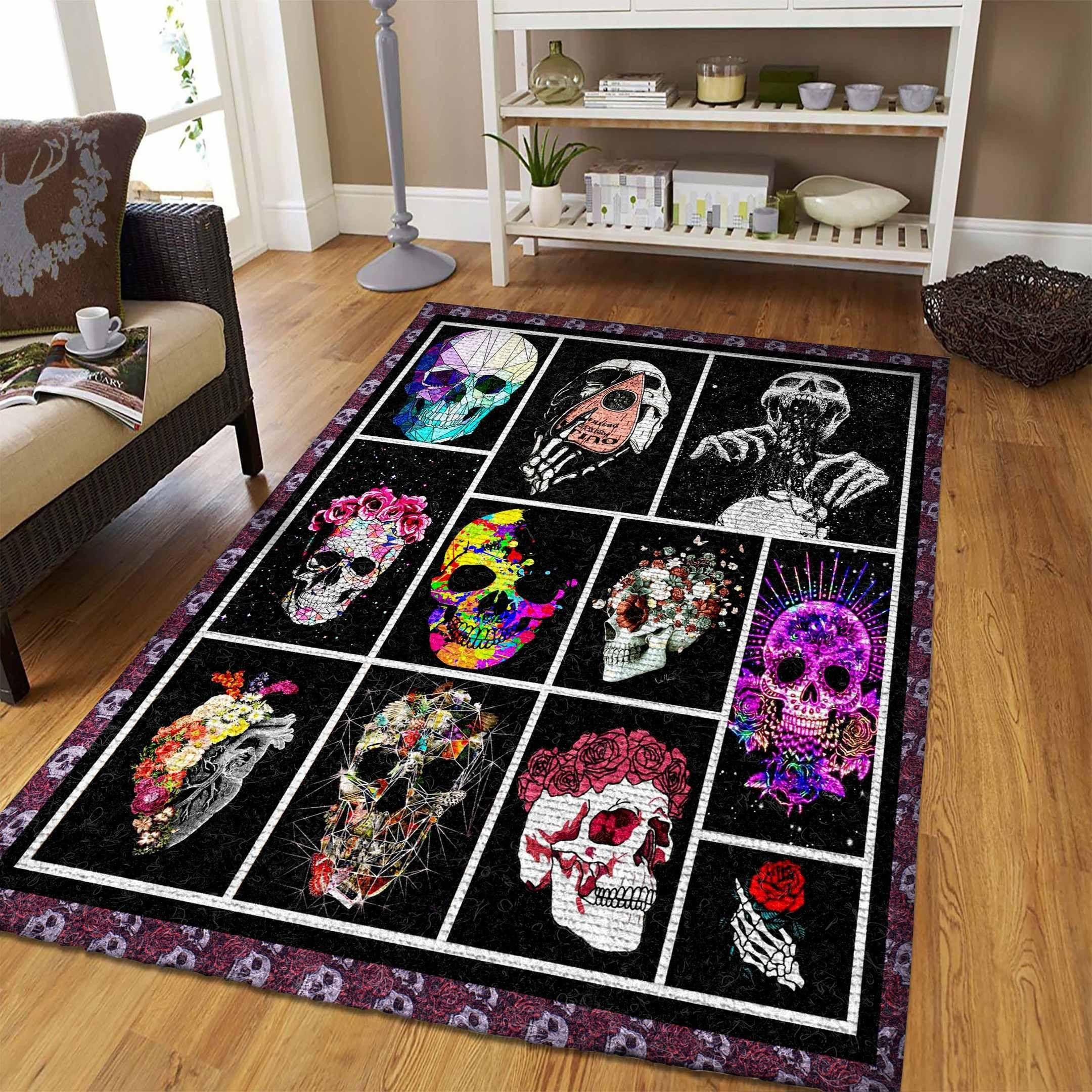 Skull Rug Chrismas Gift - Indoor Outdoor Rugs