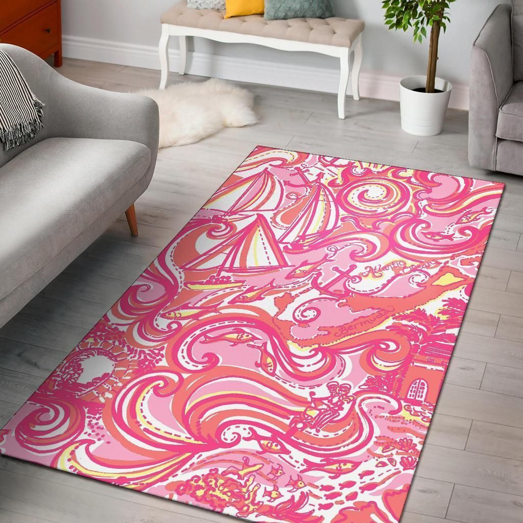 Lilly Sets Sail To Bermuda Area Rug Chrismas Gift - Indoor Outdoor Rugs