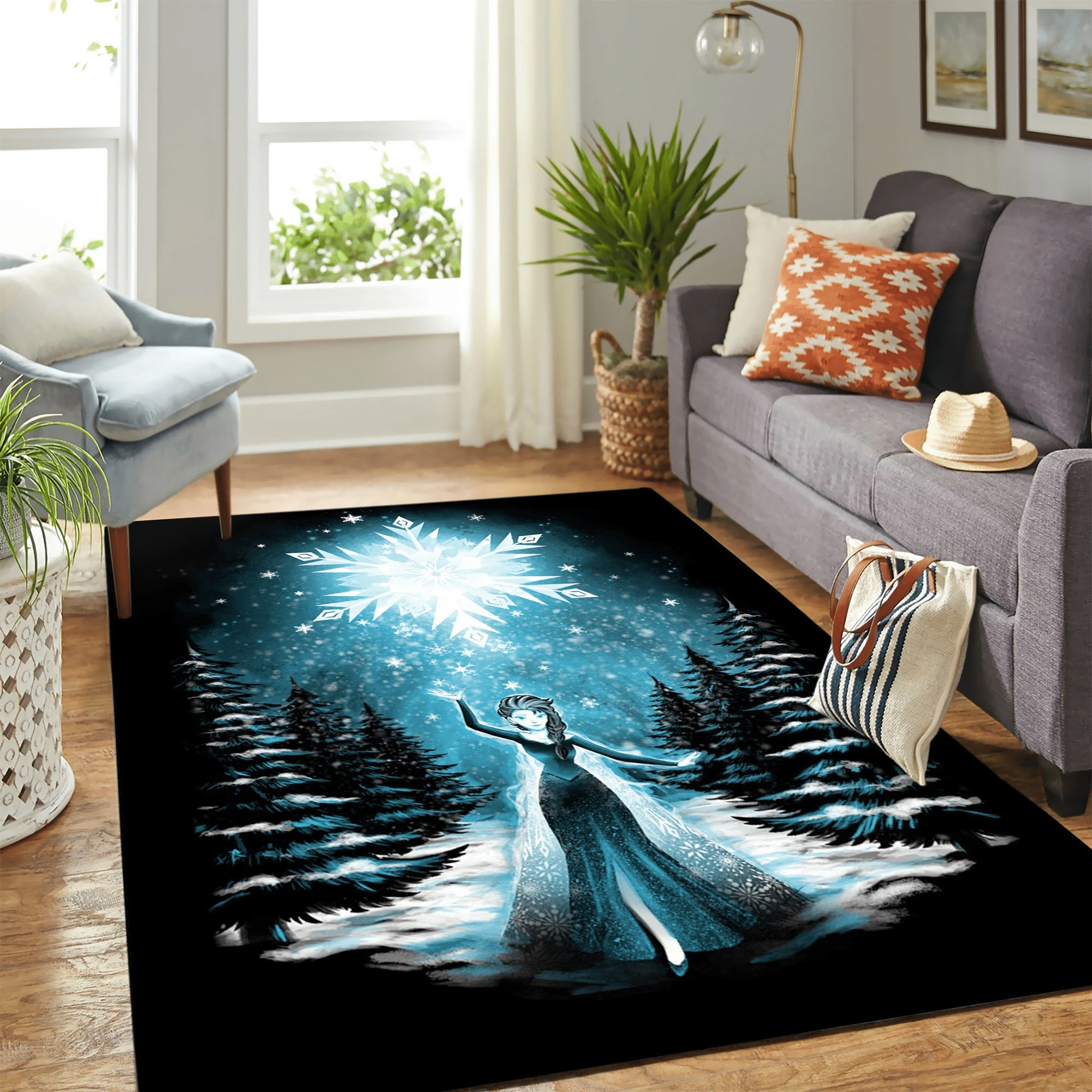 Elsa Frozen Carpet Rug Chrismas Gift - Indoor Outdoor Rugs