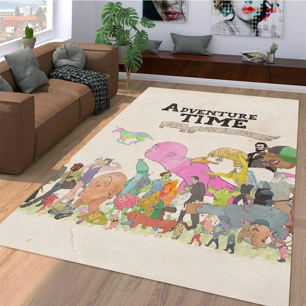 Adventure Time With Finn And Jake Area Rug Chrismas Gift - Indoor Outdoor Rugs