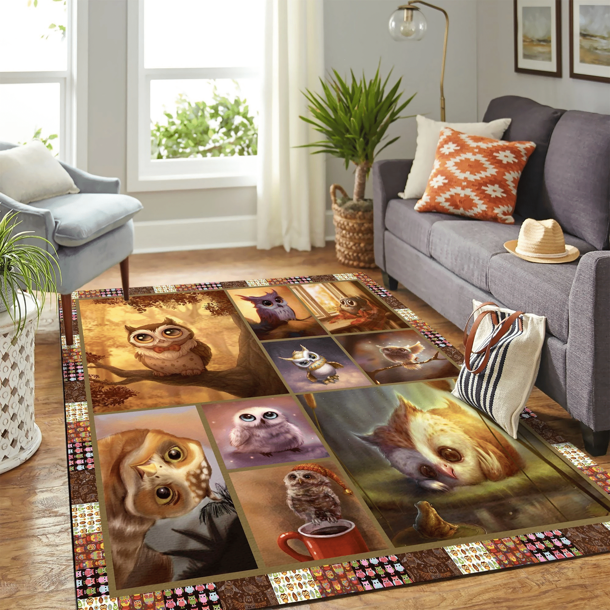 Quilt Owl Cute Mk Carpet Area Rug Chrismas Gift - Indoor Outdoor Rugs