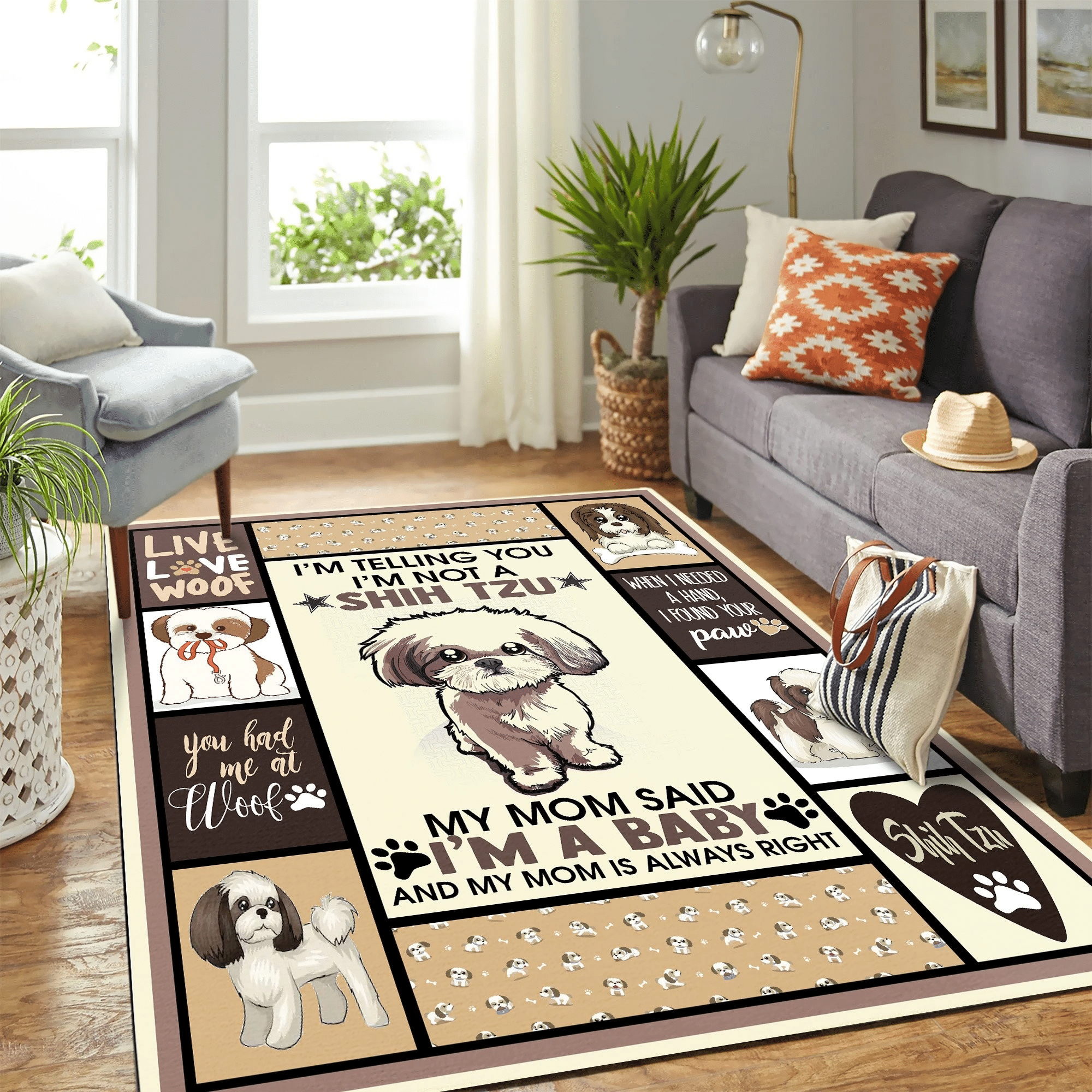 Shih Tzu Mk Carpet Area Rug Chrismas Gift - Indoor Outdoor Rugs