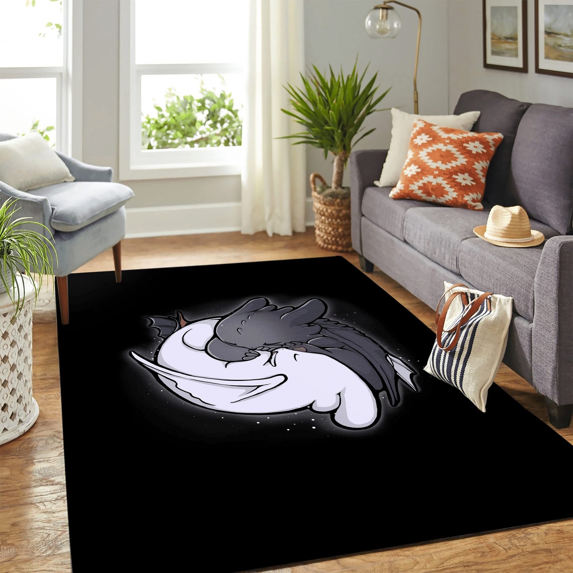 Toothless Night Fury Vs Light Fury Carpet Rug Chrismas Gift - Indoor Outdoor Rugs