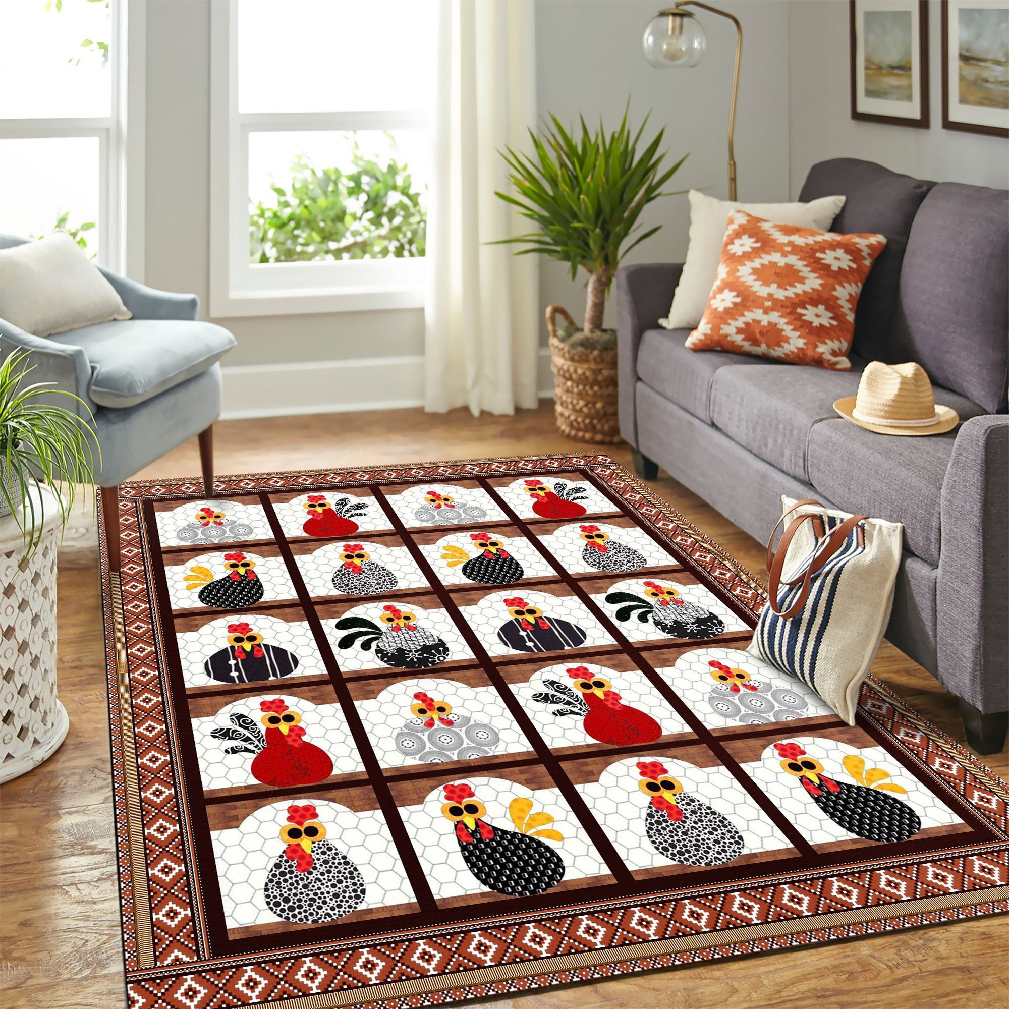 Funny Chicken Mk Carpet Area Rug Chrismas Gift - Indoor Outdoor Rugs