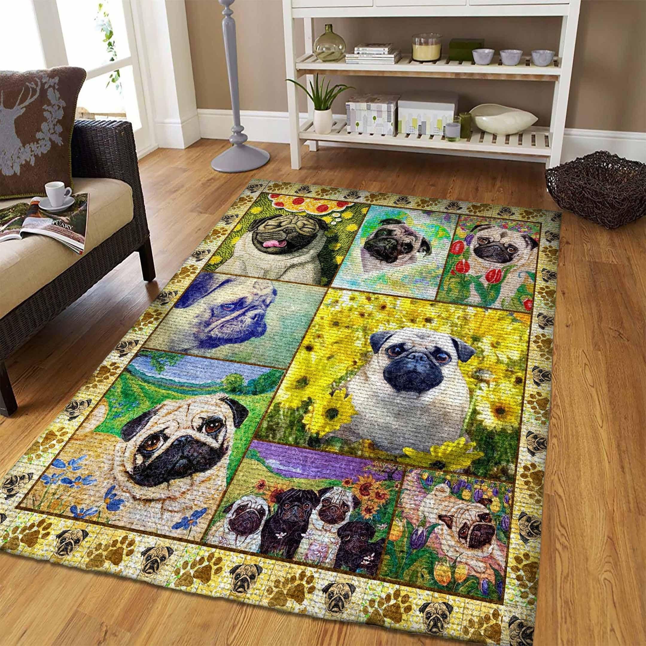 Pug Rug Chrismas Gift - Indoor Outdoor Rugs