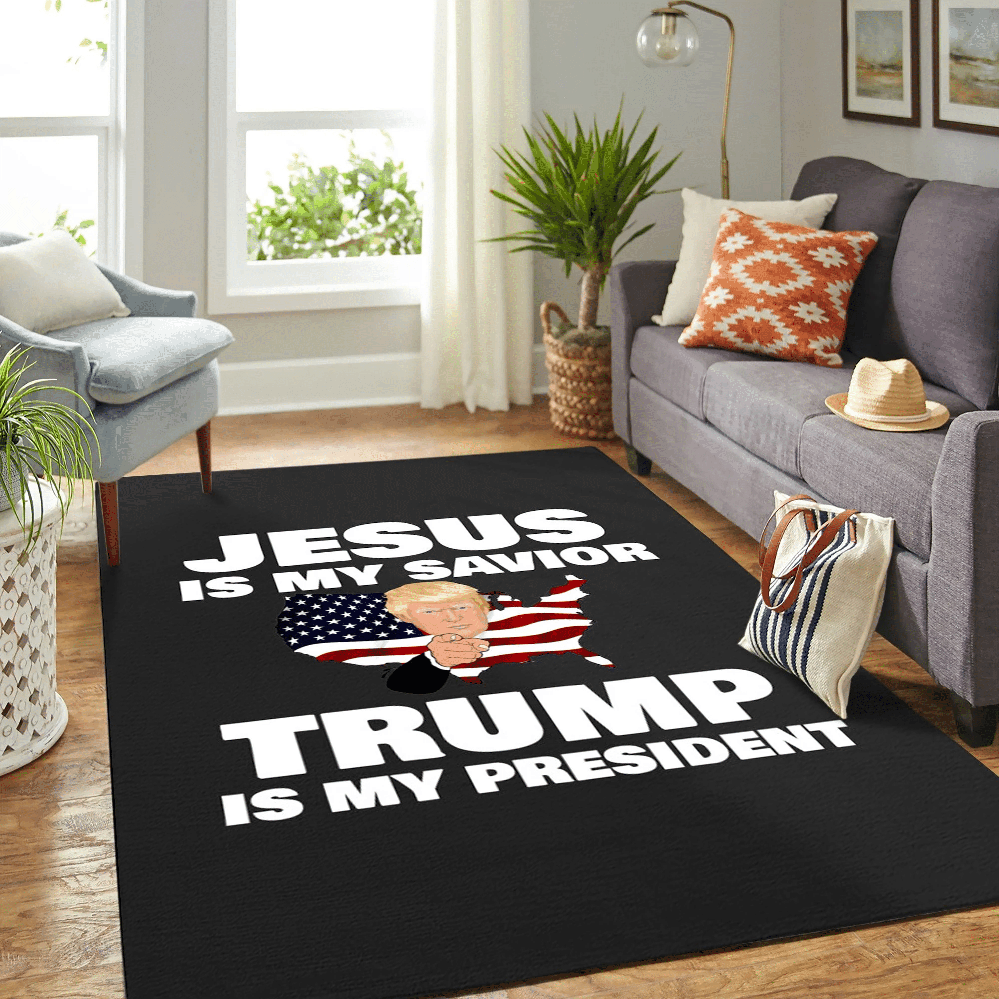 Donal Trump Jesus Carpet Floor Area Rug Chrismas Gift - Indoor Outdoor Rugs