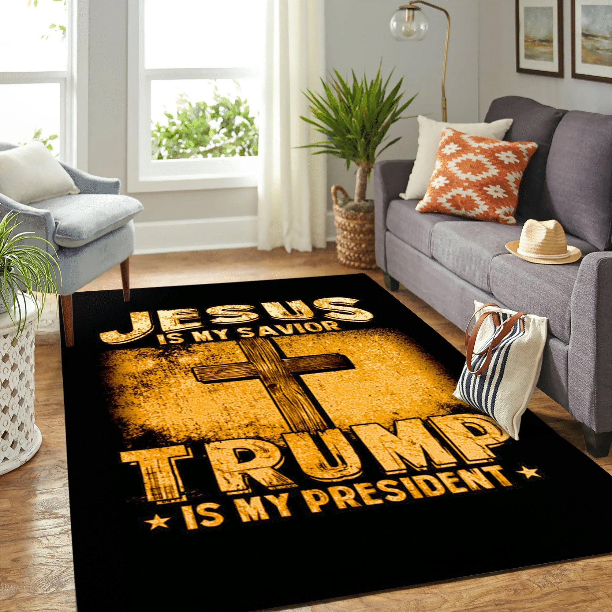 Donald Trump Campaign Trump Is My President Yellow Carpet Floor Area Rug Chrismas Gift - Indoor Outdoor Rugs