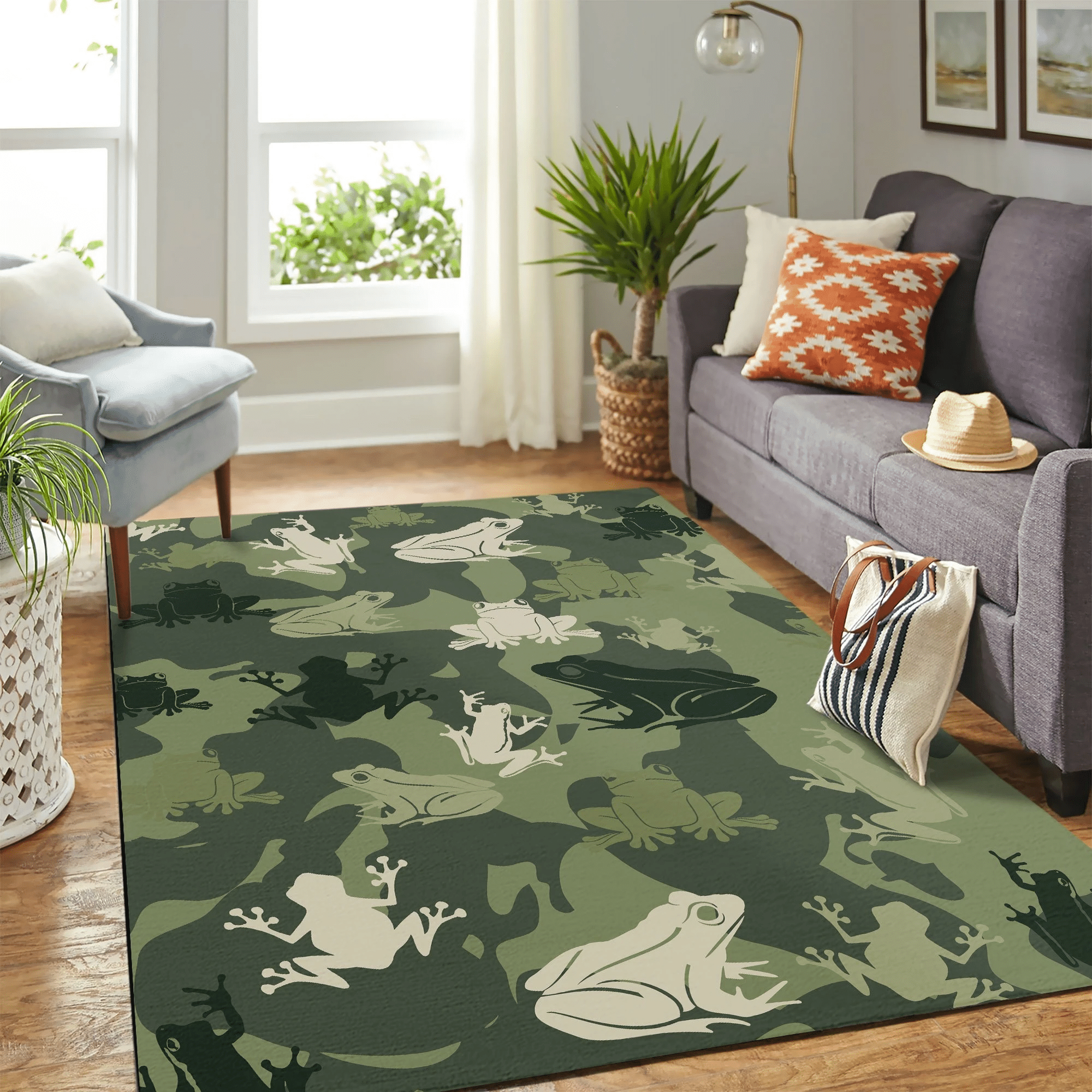 Quilt Camo Frog Mk Carpet Area Rug Chrismas Gift - Indoor Outdoor Rugs