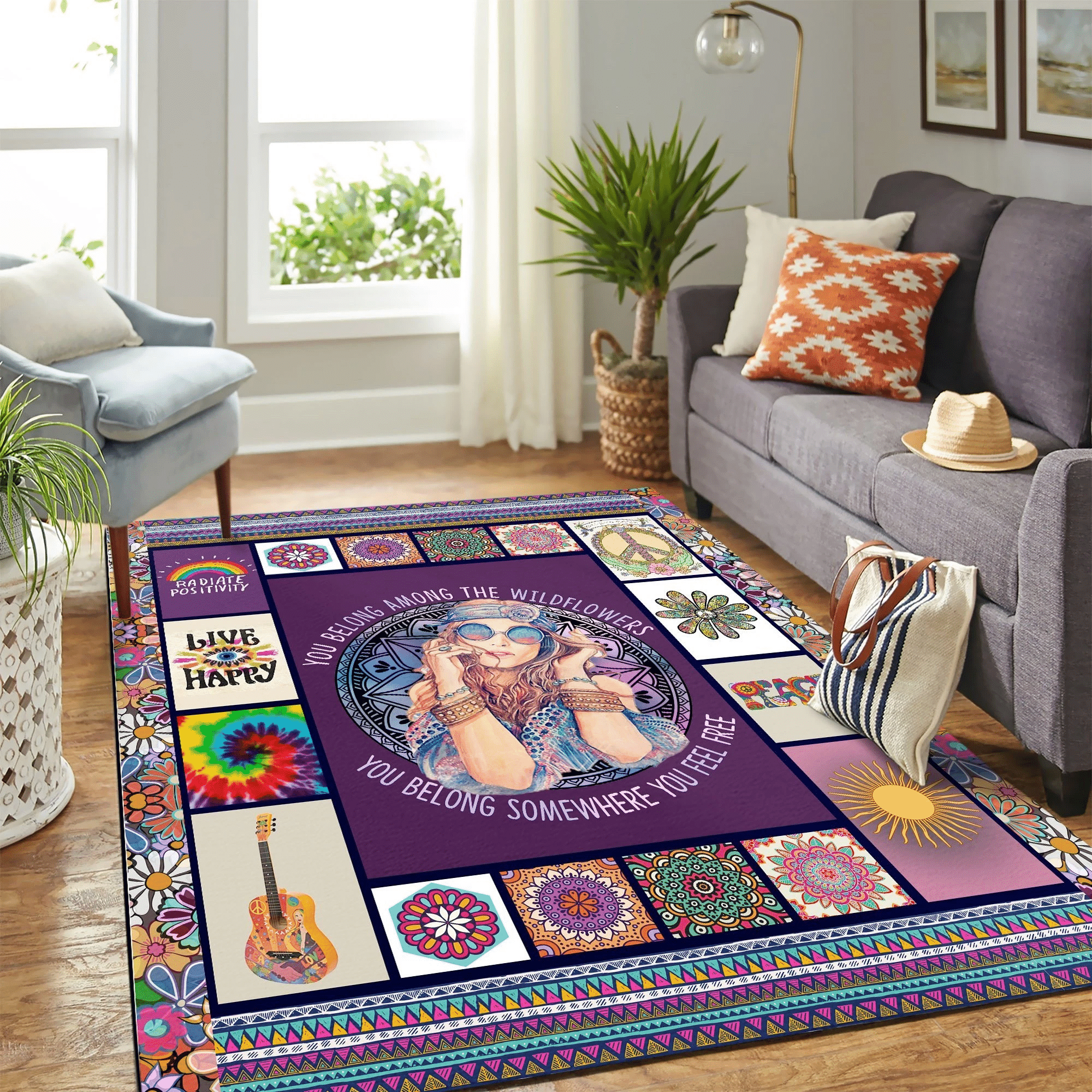 Hippie Copy Mk Carpet Area Rug Chrismas Gift - Indoor Outdoor Rugs